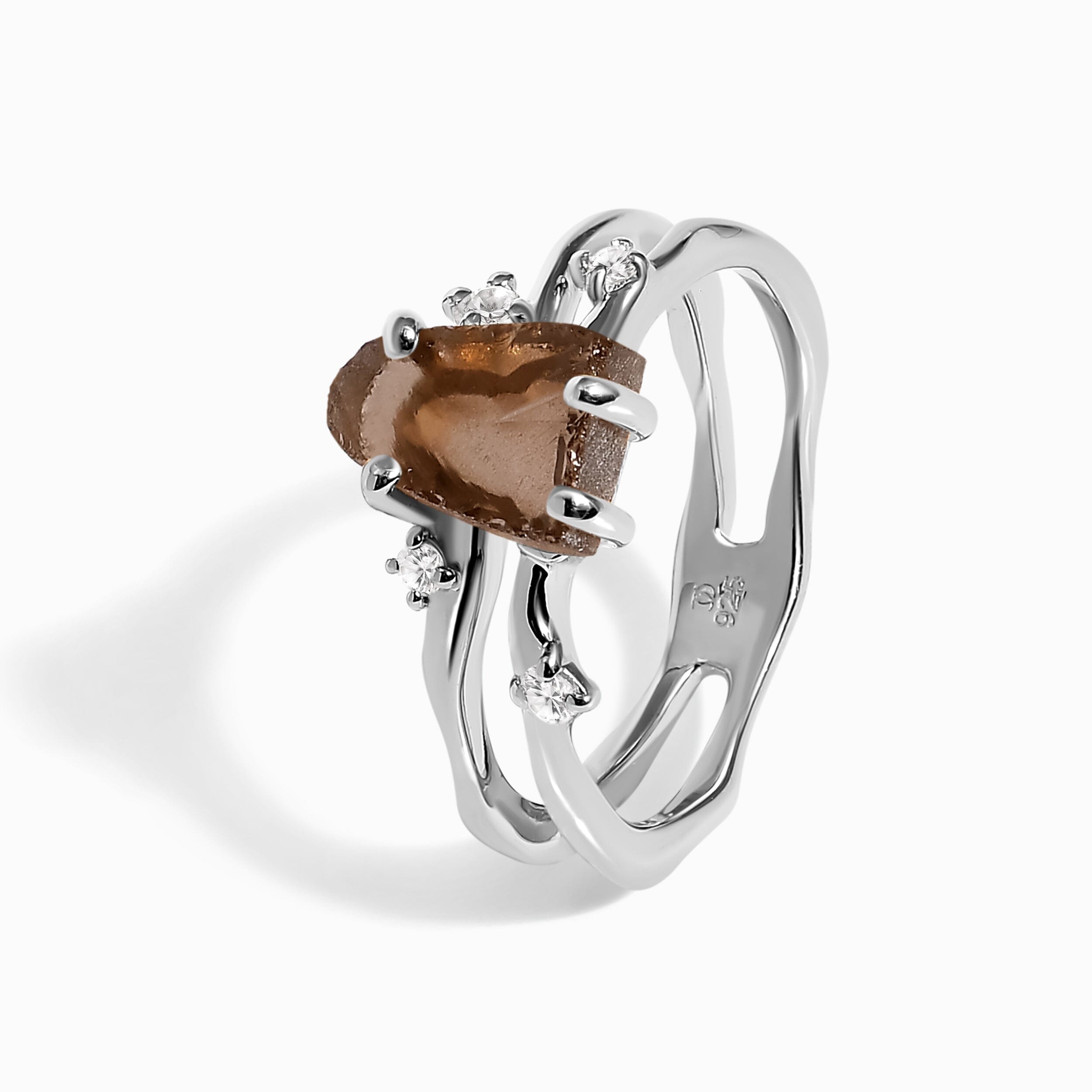 Raw Crystal Ring - Flow Smoky Quartz、mySite、hinf8tx79