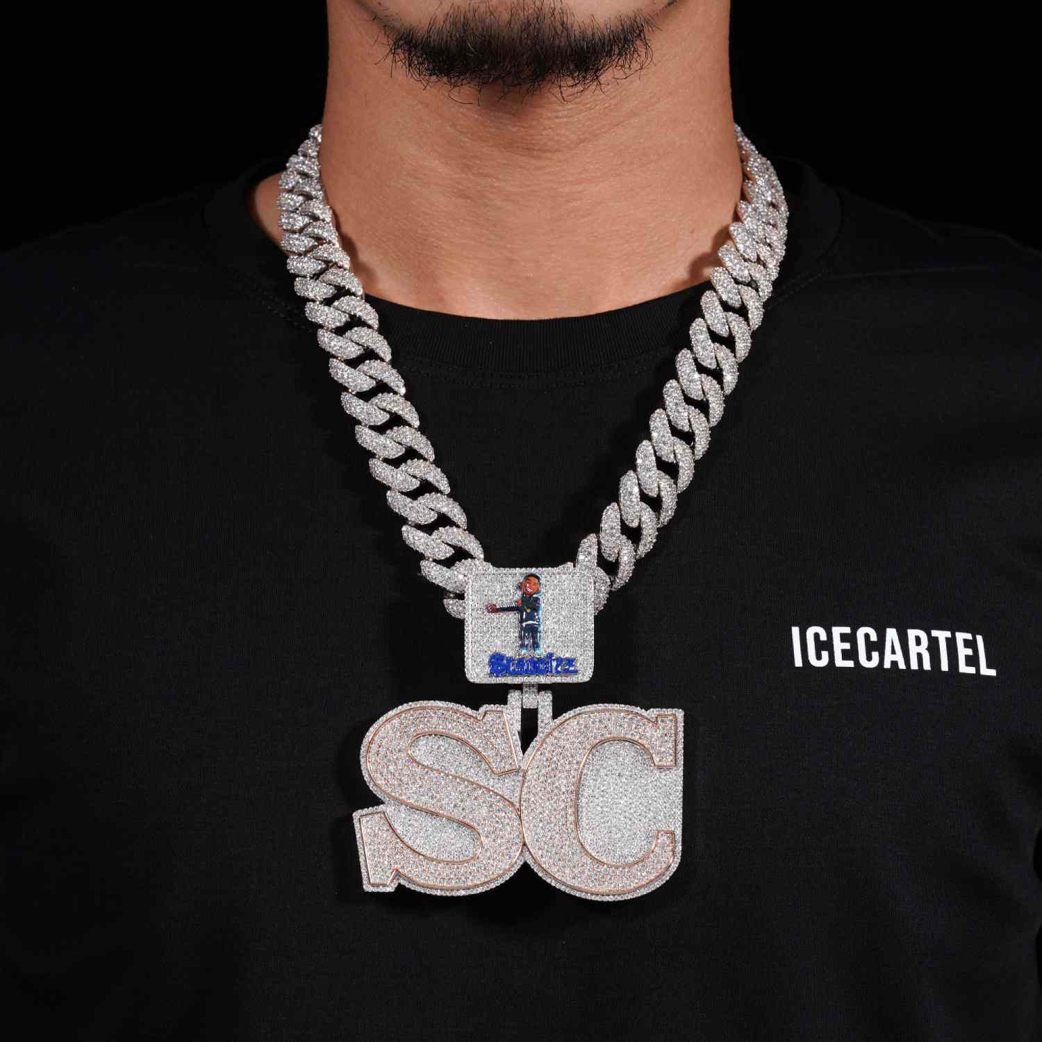 SC Custom Moissanite Logo Pendant 14k Gold、mySite、hinf8tx79