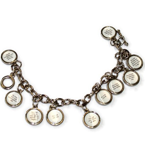 10 medals Bracelet showing Commandments - Silver ( 7cm or 2.8 inch in diameter ) - English、mySite、topwebapps