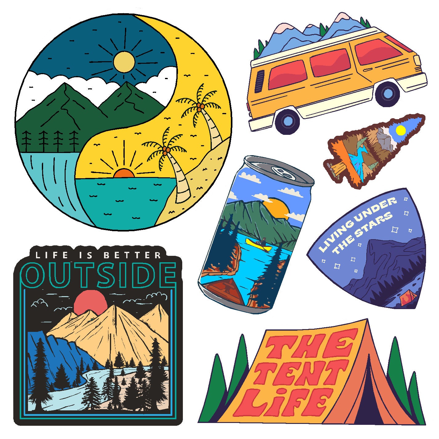  Life is Better Outside Vinyl Sticker Decal Set、mySite、ghnorth