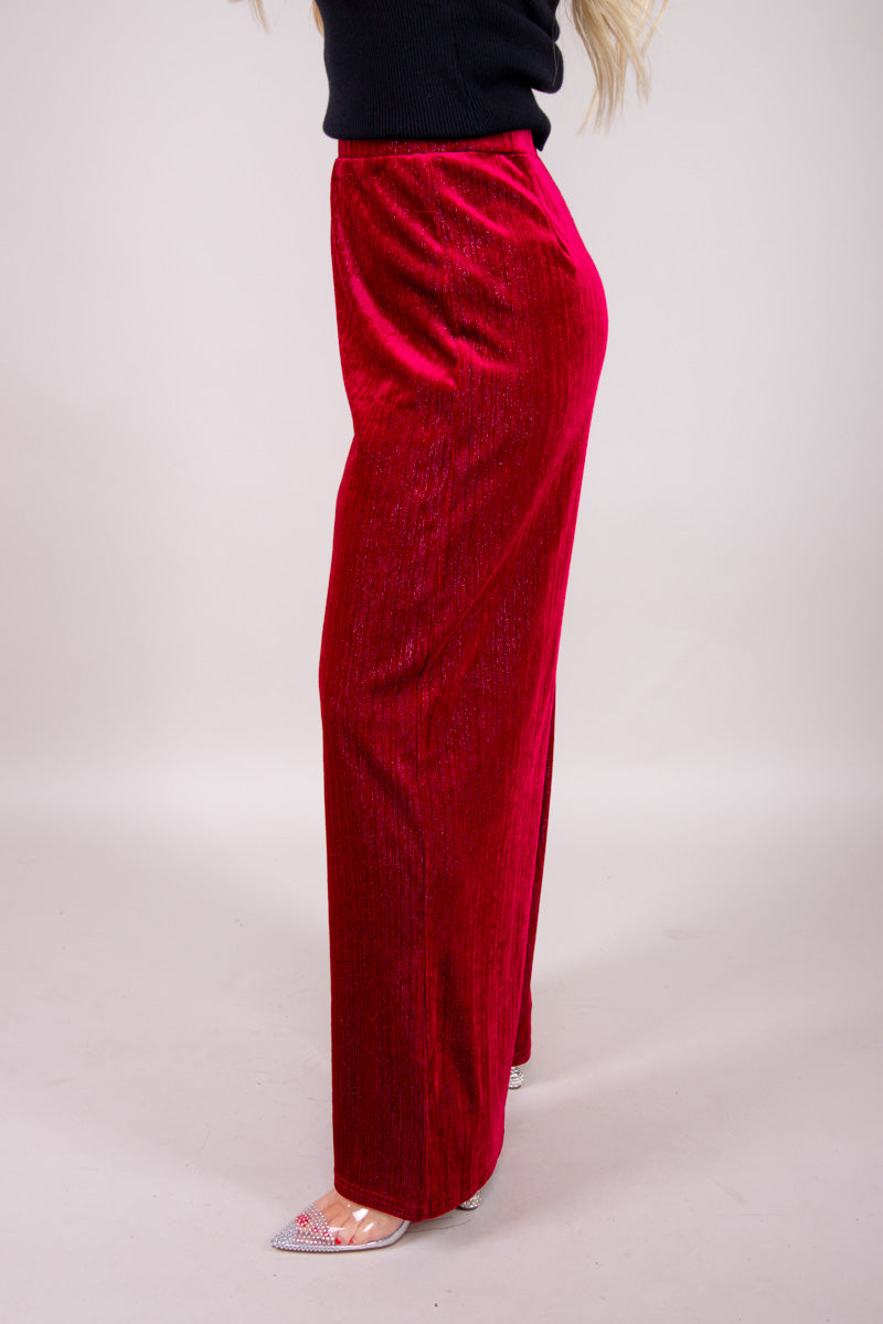 Velvet Sparkle Festive Flares - Burgundy FINAL SALE、mySite、hinf8tx79