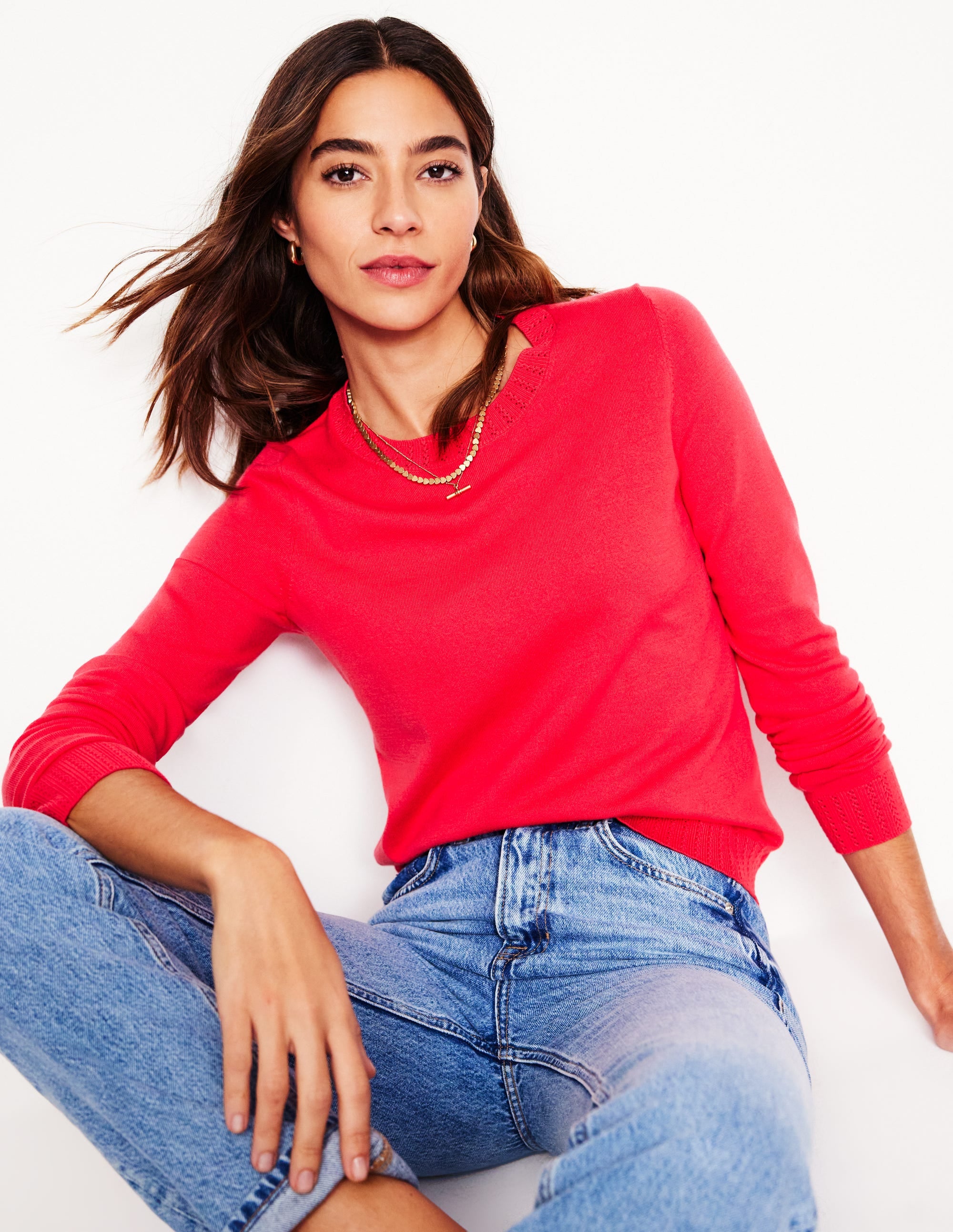  Emilia Cotton Crew Sweater-Camelia Pink、mySite、ashleygrahame