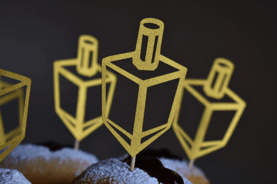 Dreidel Cupcake Toppers, Silver or Gold - Set of 12、mySite、topwebapps