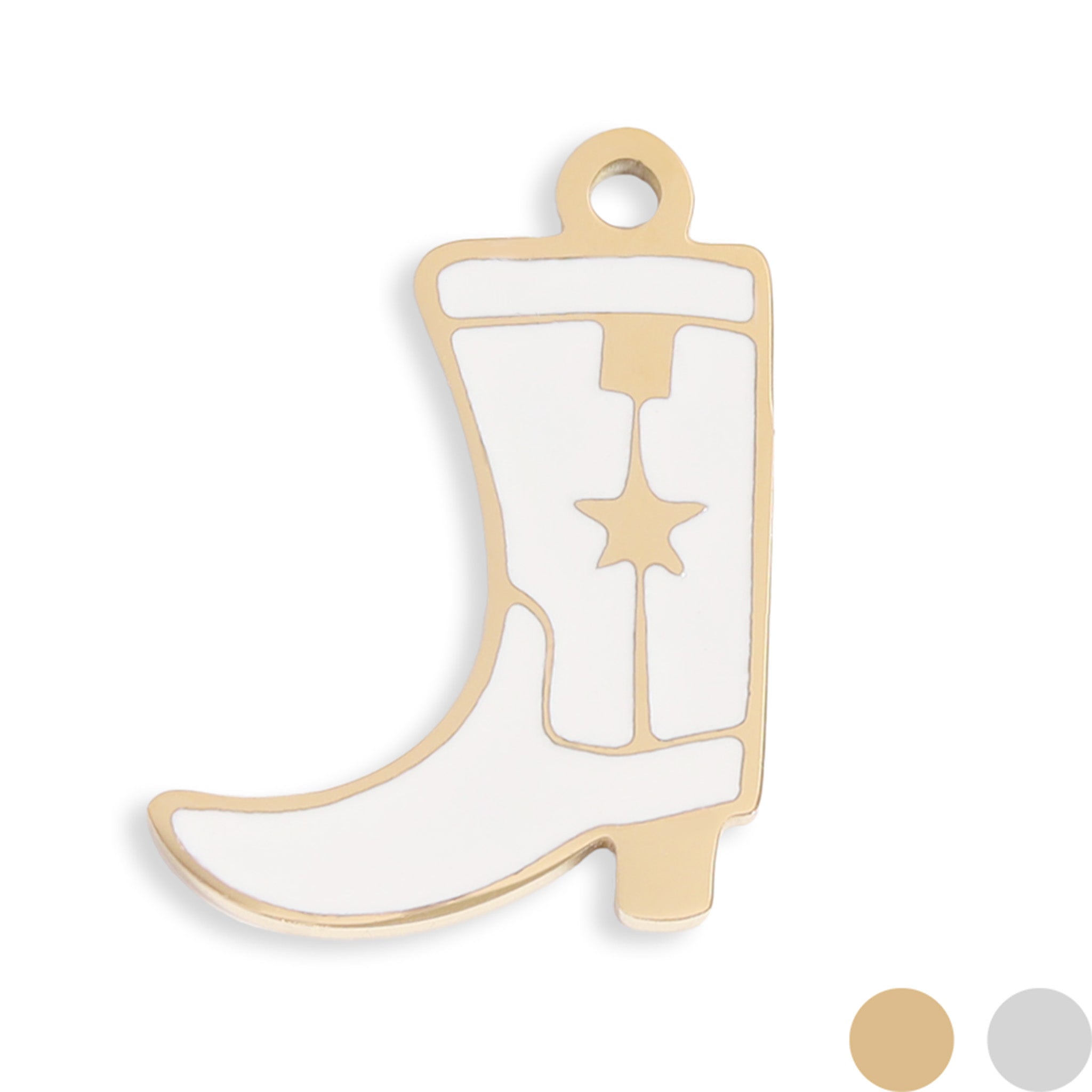 18K Gold PVD Stainless Steel Epoxy Cowboy Boot Charm / PDL0207、mySite、dreamappss
