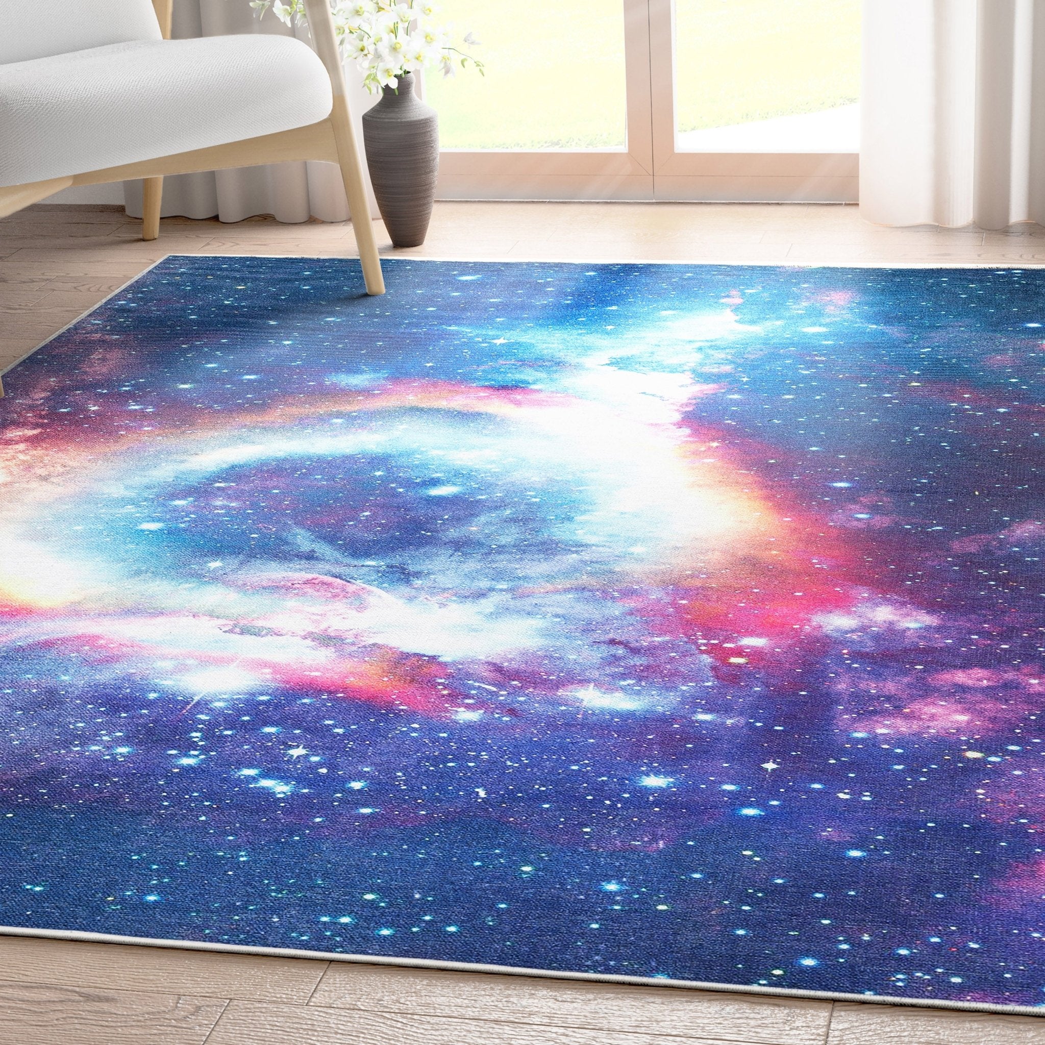 Celestial Space Flat Weave Modern Abstract Multi 5'3 x 7'3 Rug、mySite、gigharbornorthrealestate