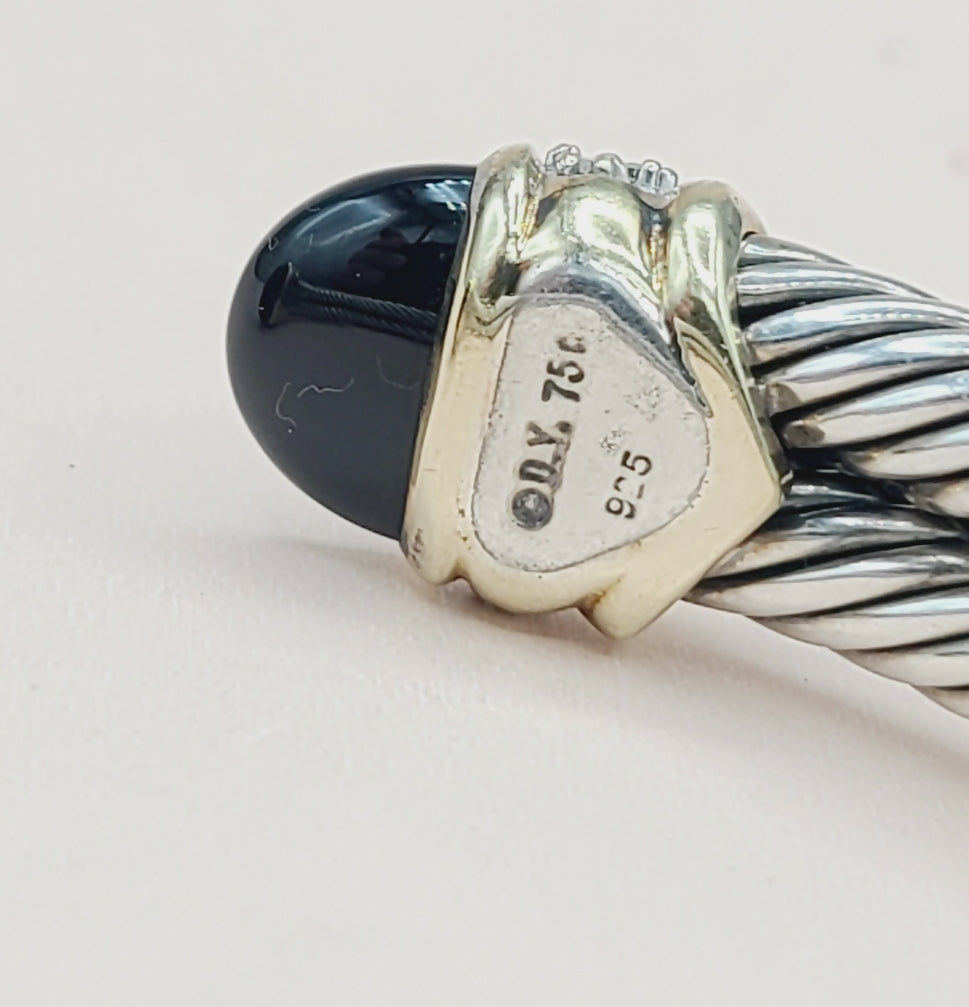 David Yurman Capri Double Cable Bracelet Gold & Diamonds、mySite、hinf8tx79