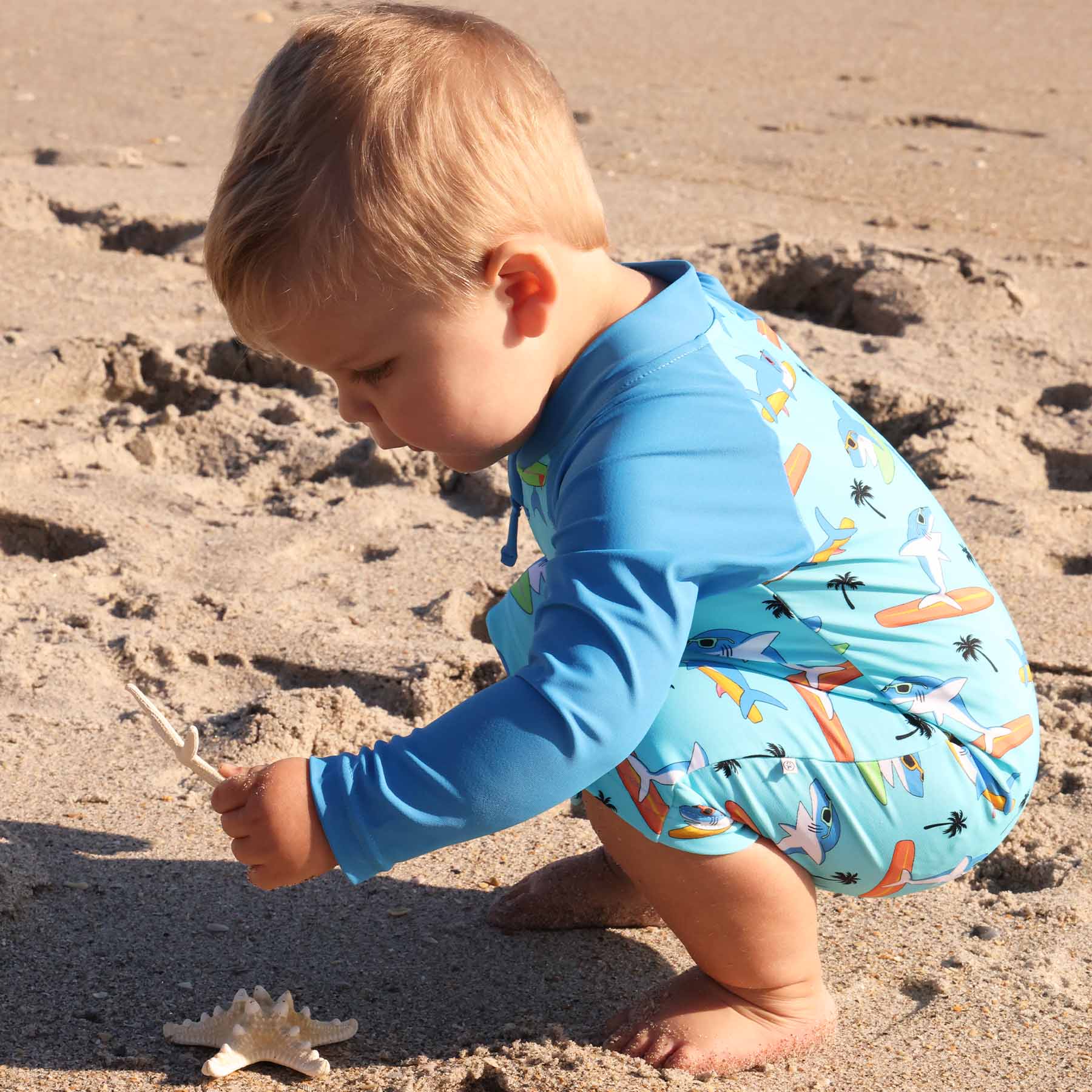  Long Sleeve Rash Guard Swim Romper Shortie | Surfin' Sharks、mySite、layawaytickets