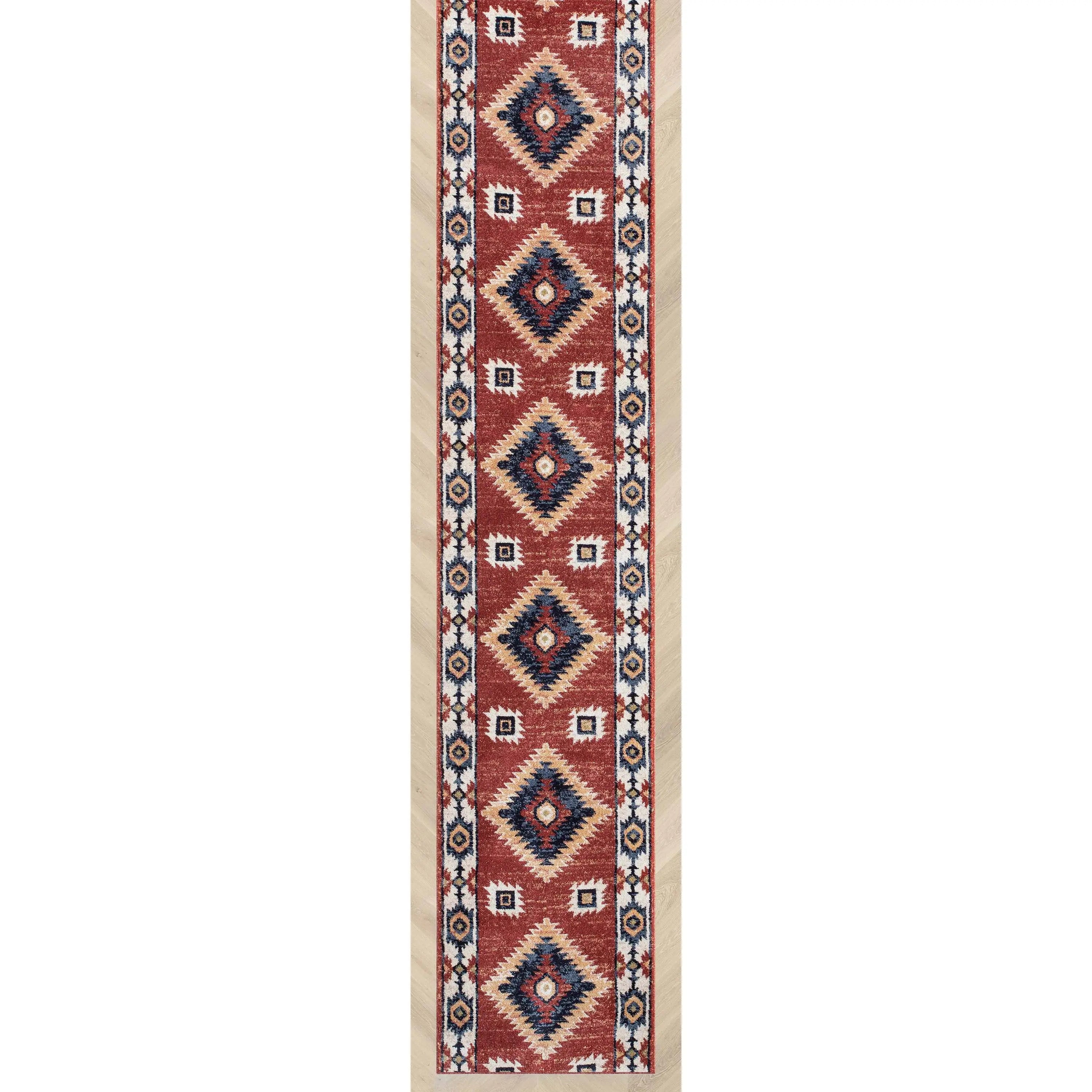 Custom Size Runner Lea Southwestern Red Choose Your Width x Choose Your Length Hallway Runner Rug、mySite、gigharbornorthrealestate