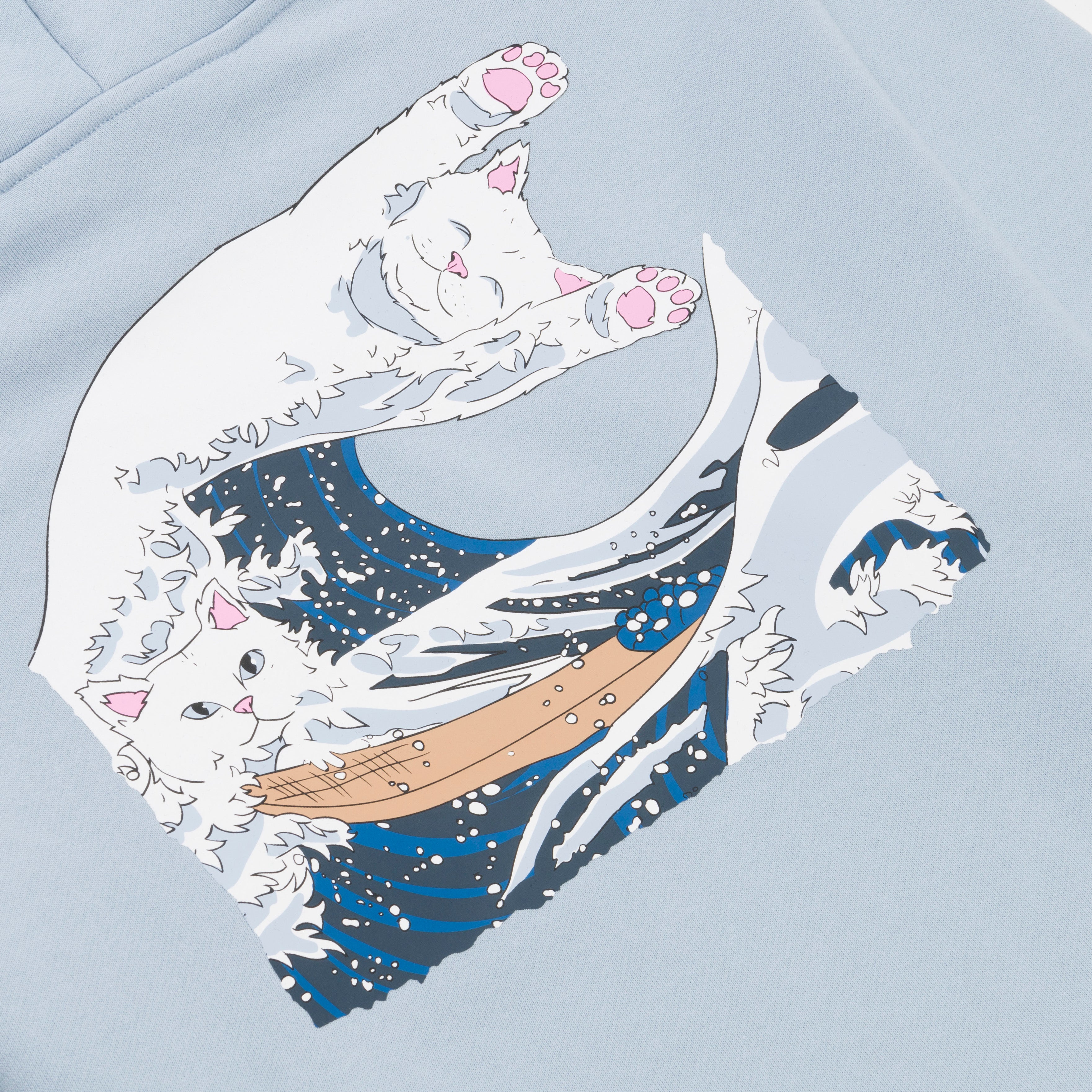  Great Wave Cropped Hoodie (Powder Blue)、mySite、merchandisen