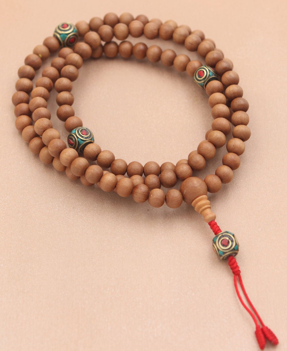 Wooden Meditation Mala with Inlay Counters, 108 Beads、mySite、topwebapps