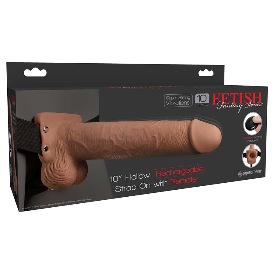 10 Inch Tan Hollow Rechargeable Vibrating Strap on by Fetish Fantasy、mySite、bottomscart