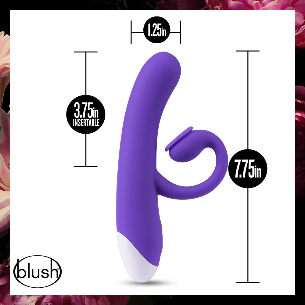 Hop By Blush® | Oh Bunny G-Spot + Clitorial + Suction Stimulation Midnight 7.75-Inch Ultrasilk Silicone Rechargeable Rabbit Vibrator、mySite、bottomscart