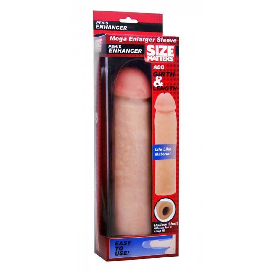 Mega Enlarger Penis Sleeve 8.5 Inch Tan Realistic Cock Sheath、mySite、bottomscart