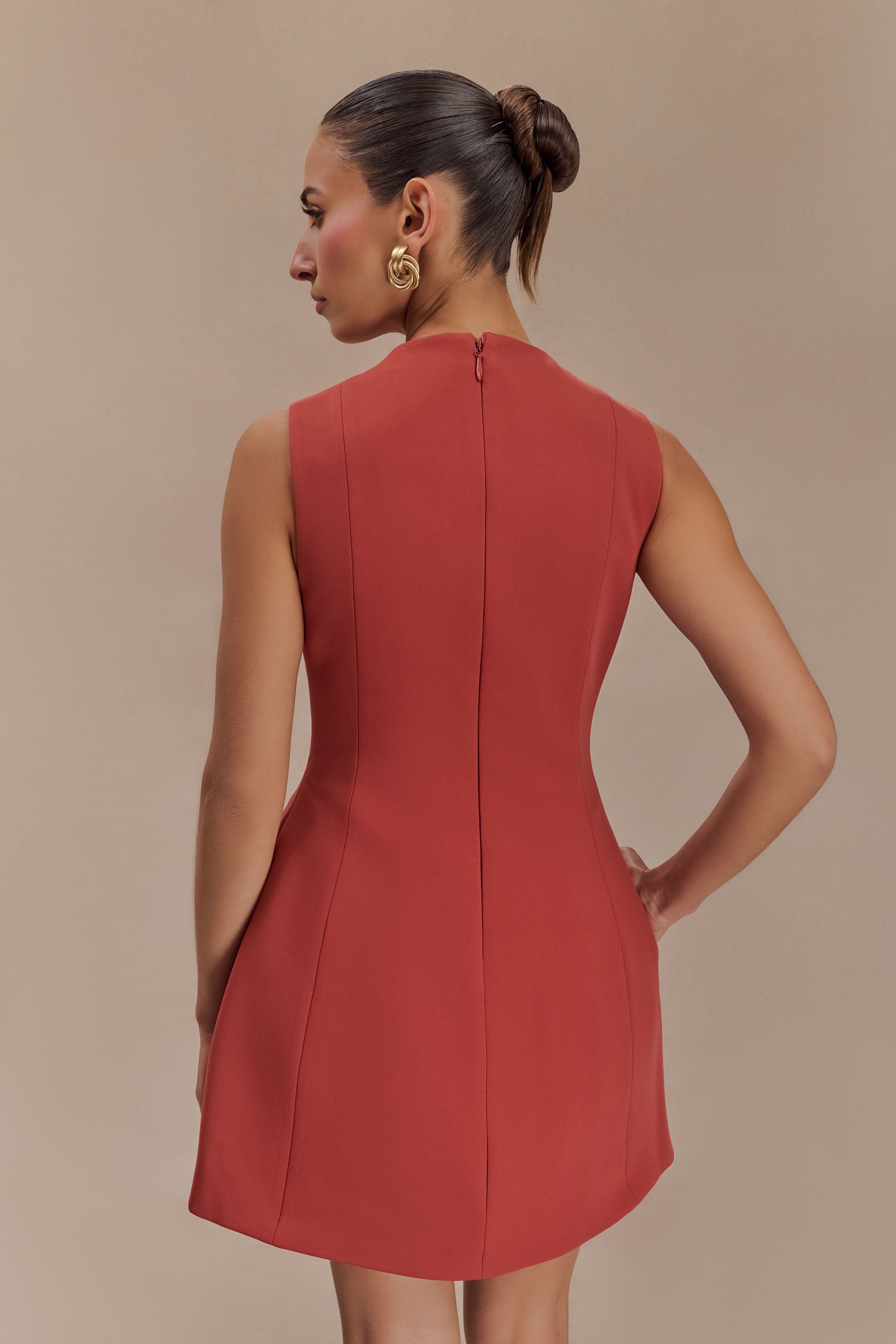 Winona Suiting Mini Dress With Cut Out - Chilli、mySite、solidvoid