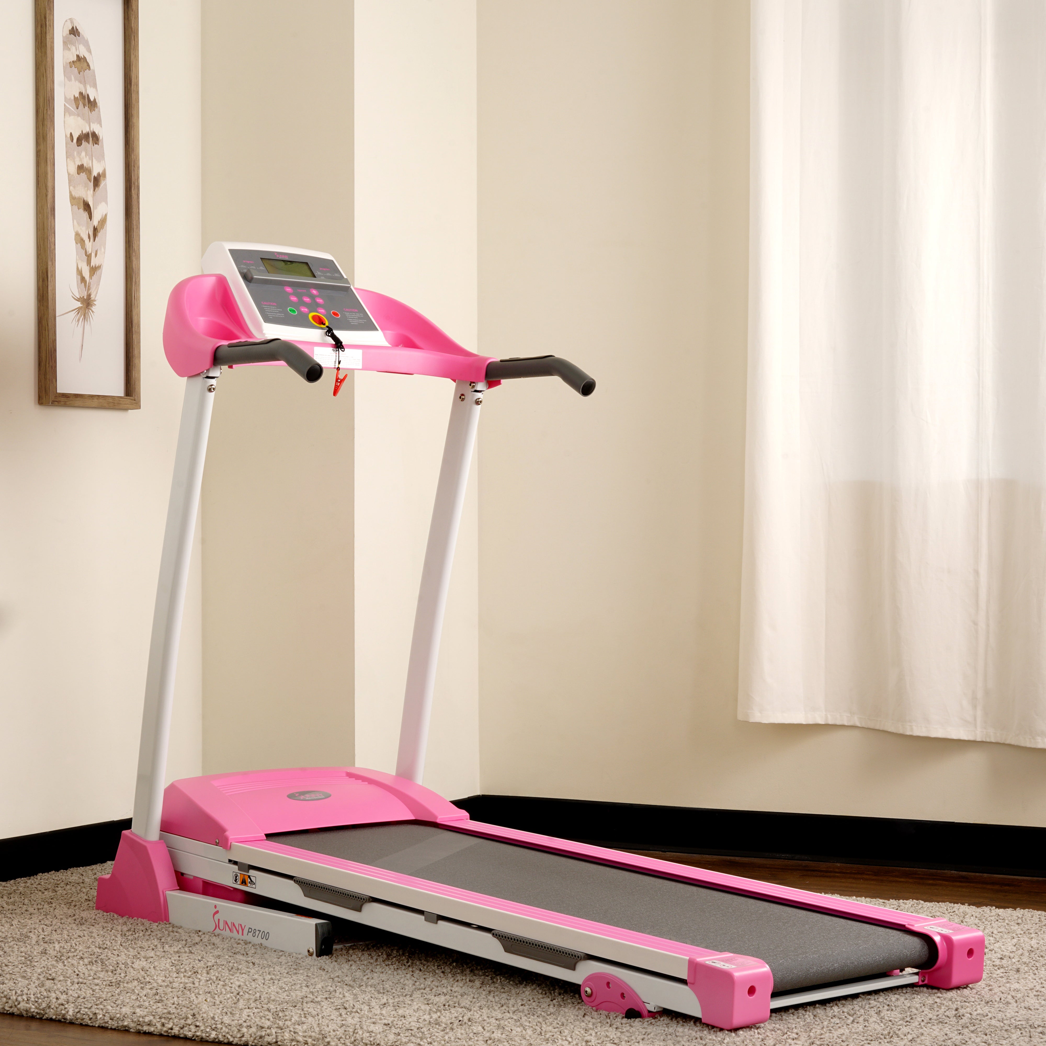  Pink Treadmill w/ Manual Incline and LCD Display、mySite、ghnorth