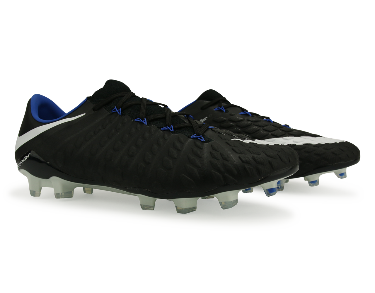 Nike Men's Hypervenom Phantom III FG Black/White/Game Royal、mySite、noshort