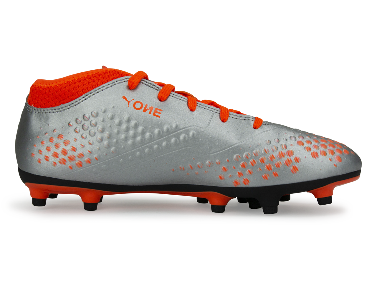 PUMA Kids One 4 Syn FG Silver/Orange/Black、mySite、noshort