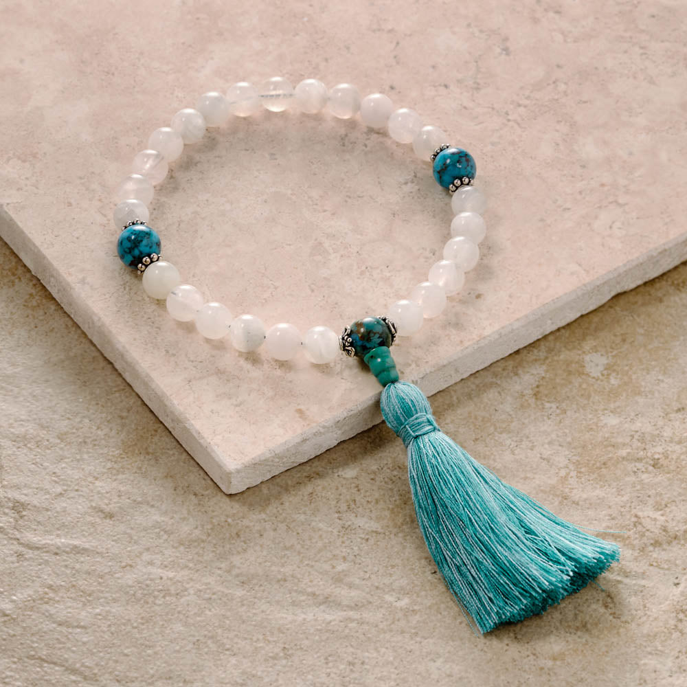 Moonstone Mala with Turquoise, 27 beads、mySite、topwebapps