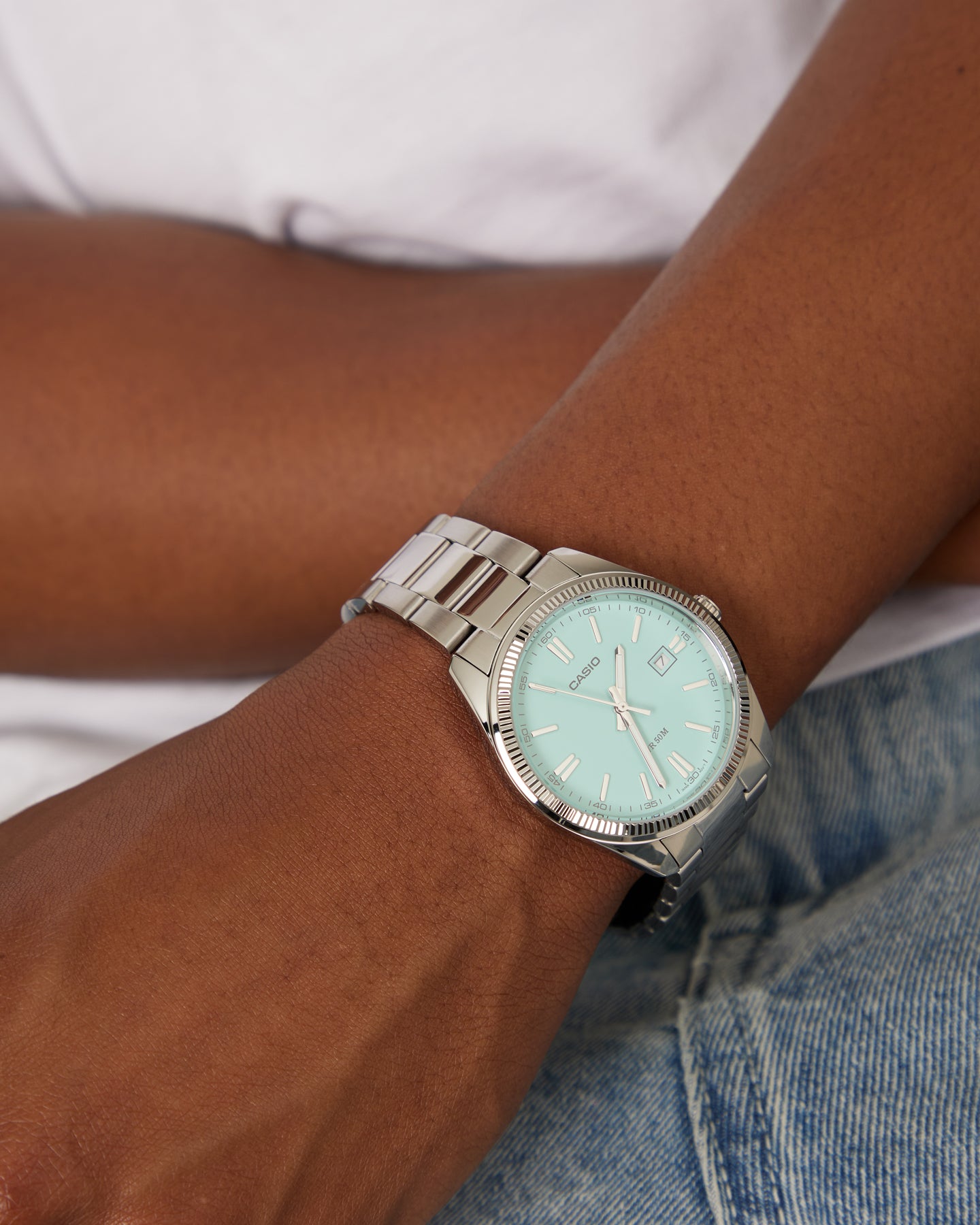 Casio MTP1302PD-2A2 Watch Silver/Turquoise、mySite、zt4zffjzw