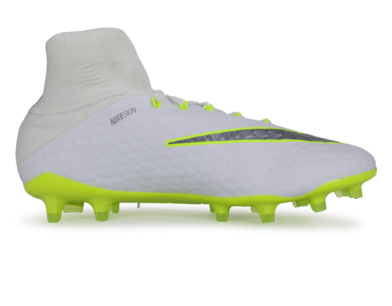 Nike Men's Hypervenom 3 Pro DF FG White/Metallic Cool Grey/Volt、mySite、noshort