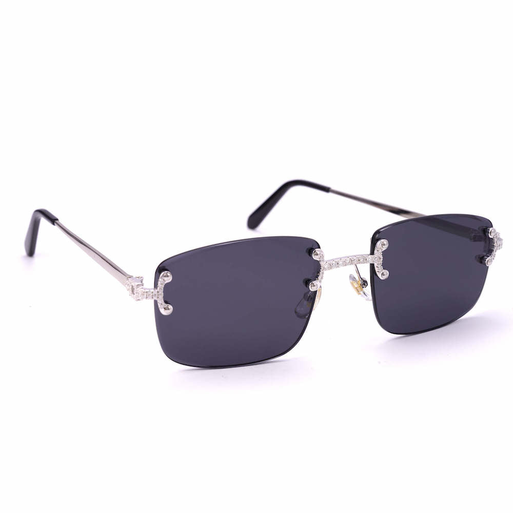 Moissanite Rimless Square Sunglasses 14K Gold、mySite、hinf8tx79