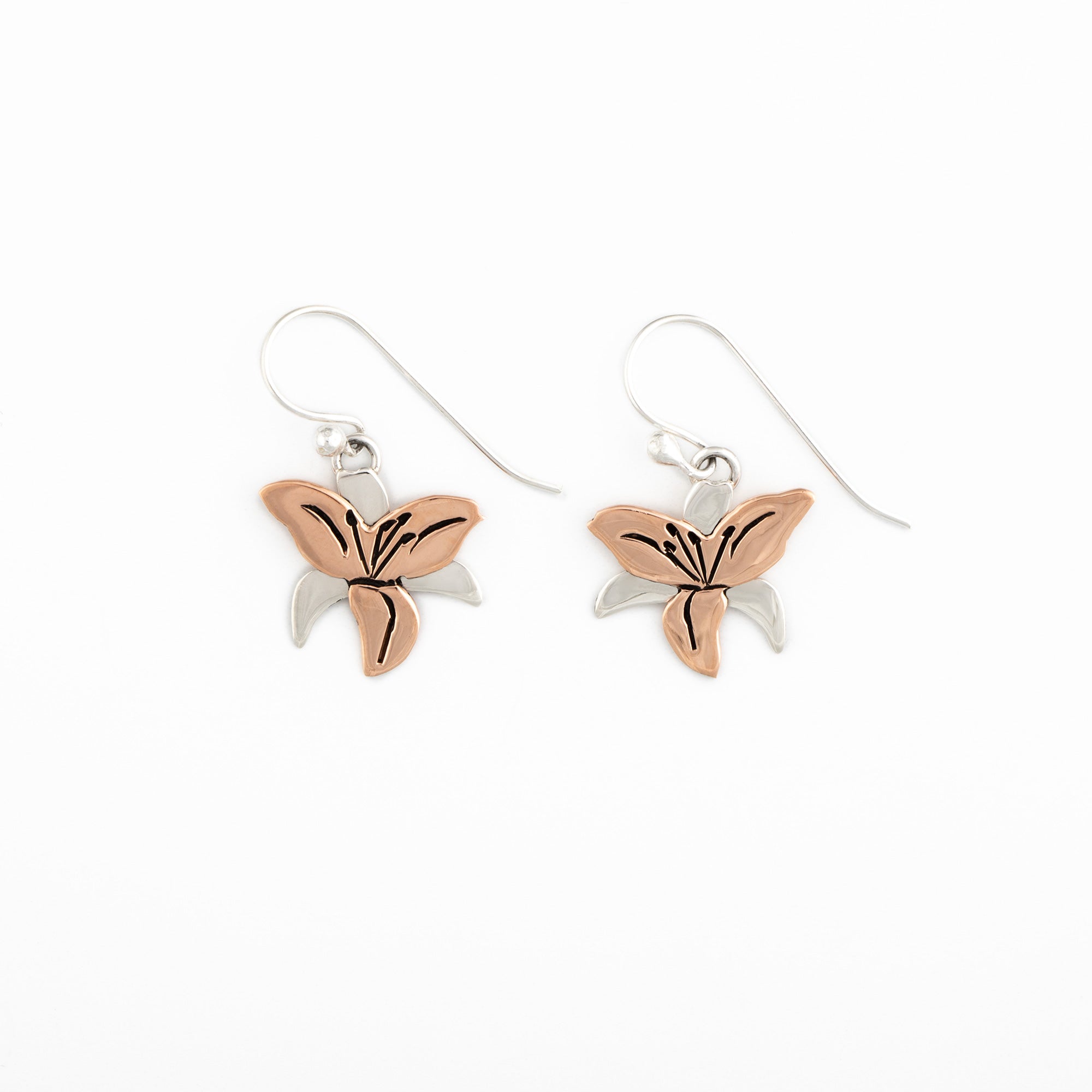 Mixed Metal Dangling Flower Earrings、mySite、camillekostekn