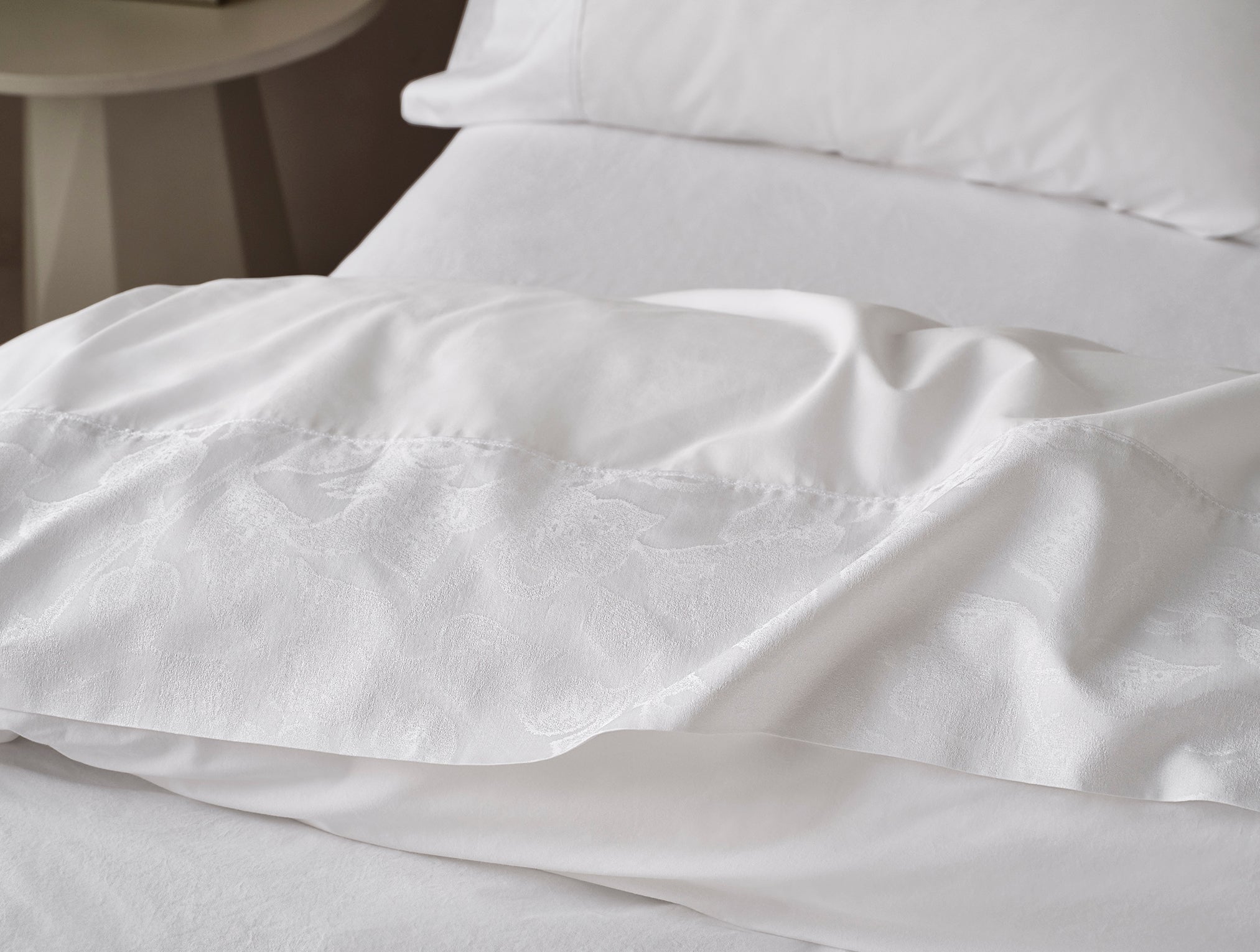  Heritage Organic Percale Jacquard Border Flat Sheet、mySite、sugarbowlscore