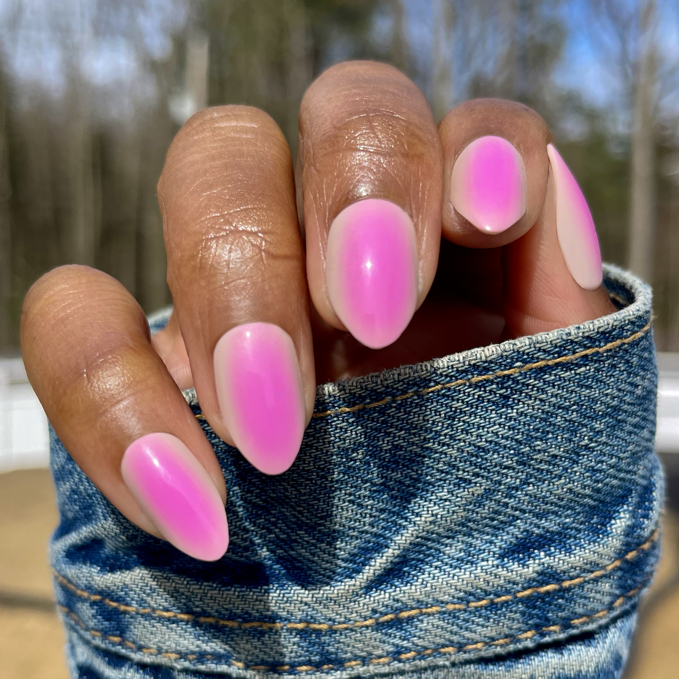 Blush Aura - Press-On | Medium | Almond、mySite、solidvoid