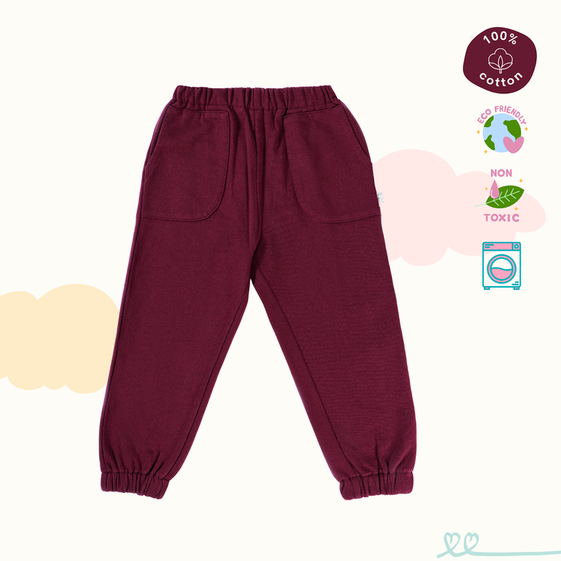 Cotton Terry Sweat Pants | Maroon & Yale Blue | Set of 2、mySite、camillekostekn