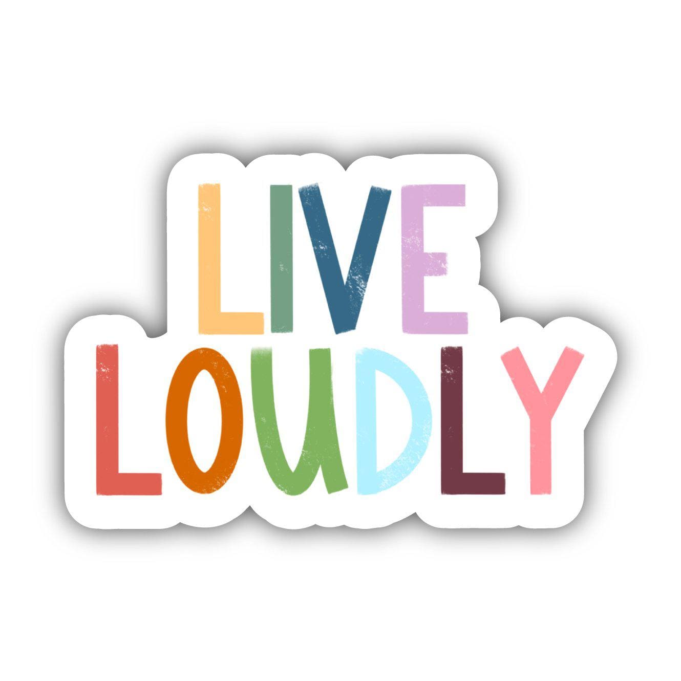  Live Loudly Positivity Lettering Sticker、mySite、elrpsem3k