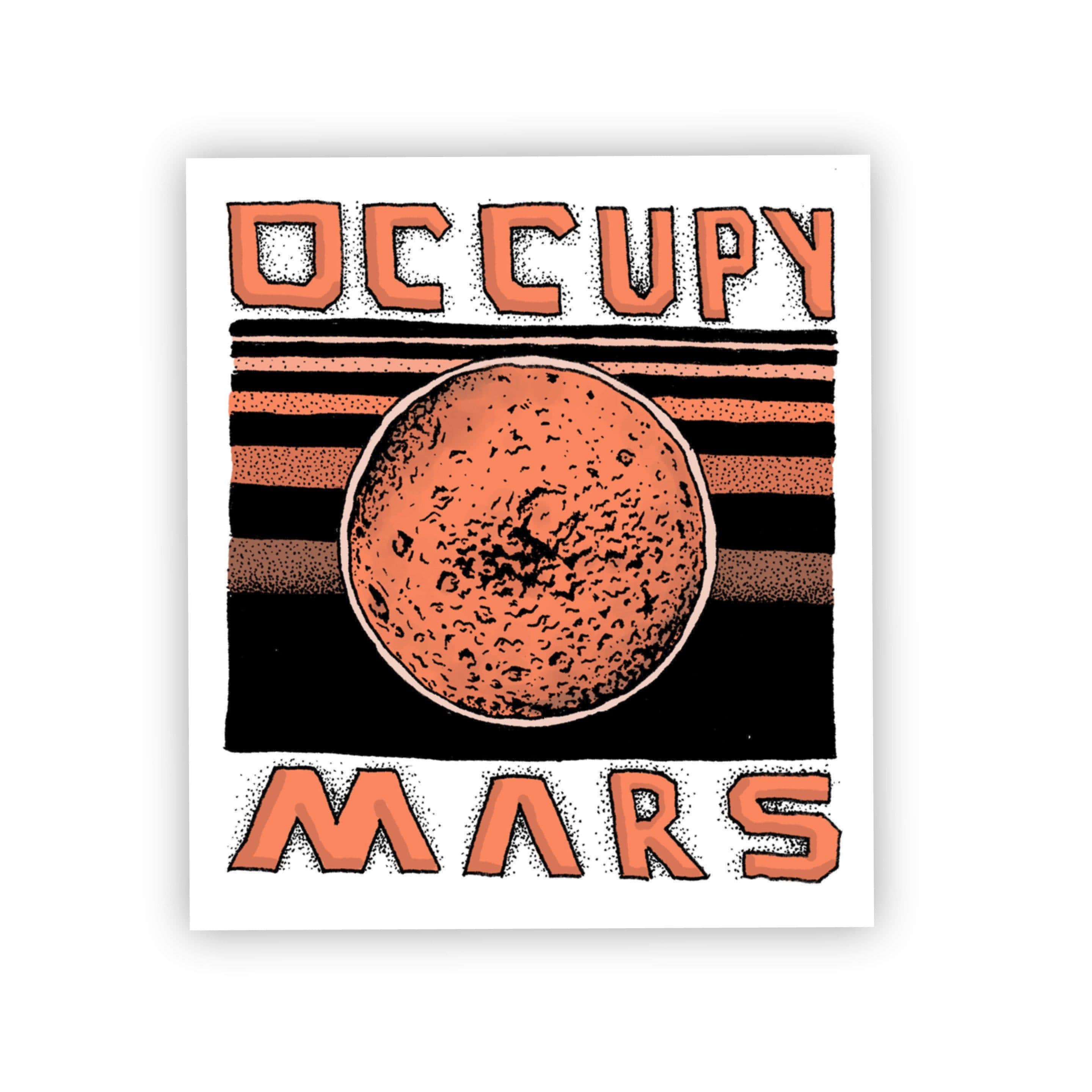  Occupy Mars Orange Space Sticker、mySite、elrpsem3k