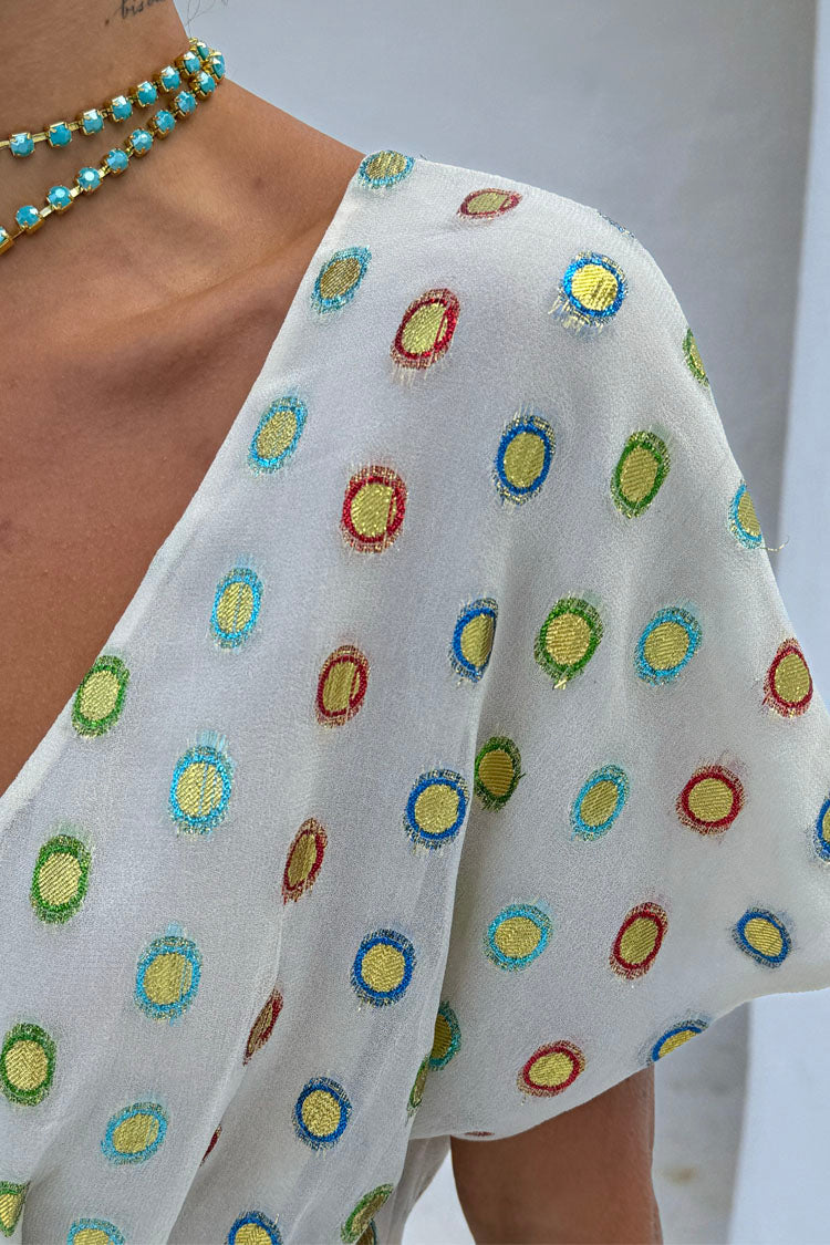 Cream Multi Foil Elodie Dress、mySite、solidvoid