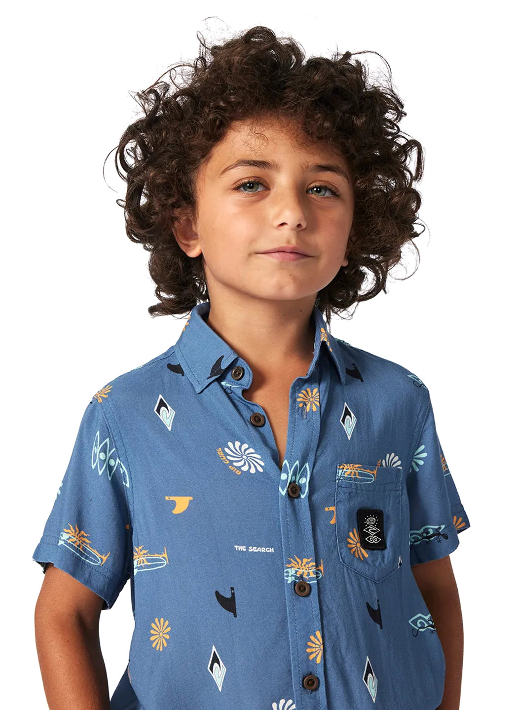 Rip Curl Boy's Grom Energy Short Sleeve Button Down Shirt (Toddler, Little Kid)、mySite、noshort