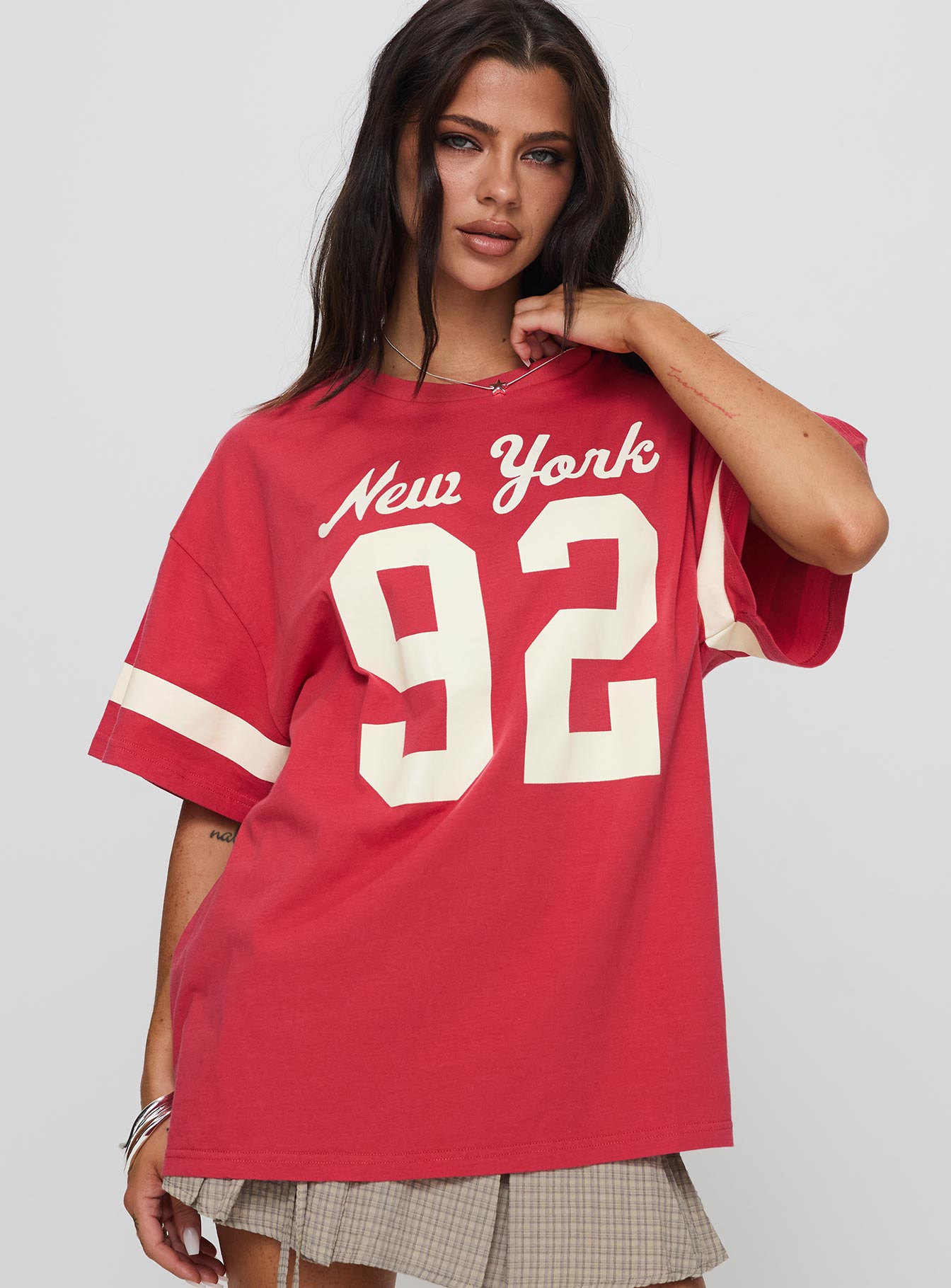 New York 95 Oversized Tee Red、mySite、solidvoid