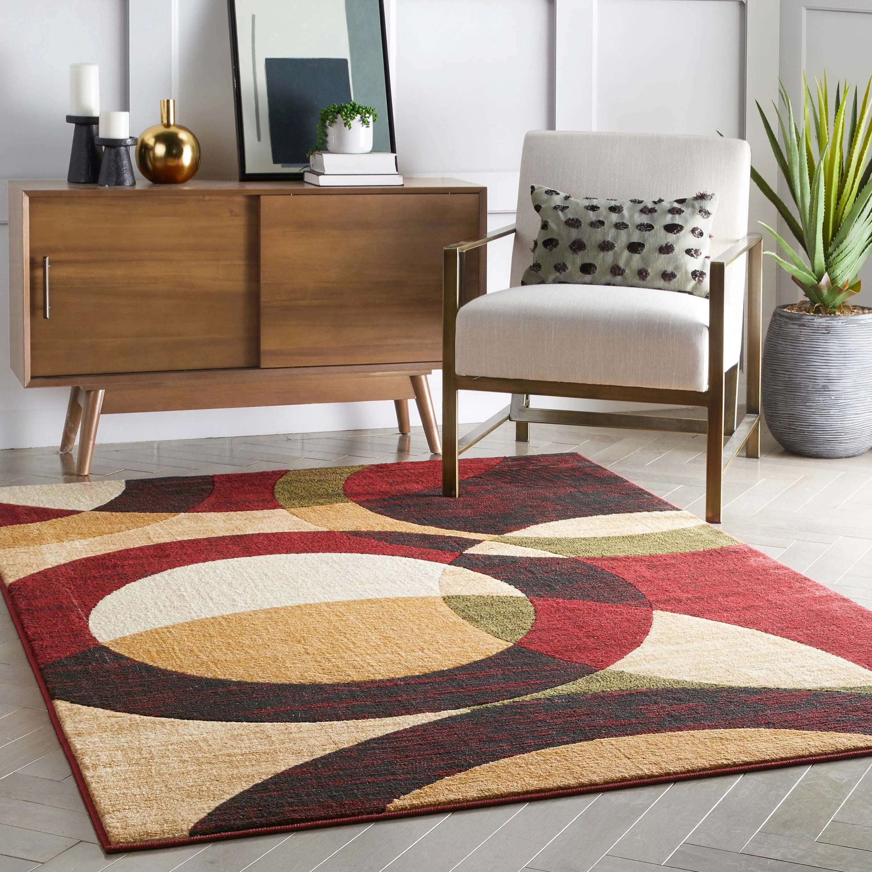 Bingo Red Modern Rug、mySite、gigharbornorthrealestate