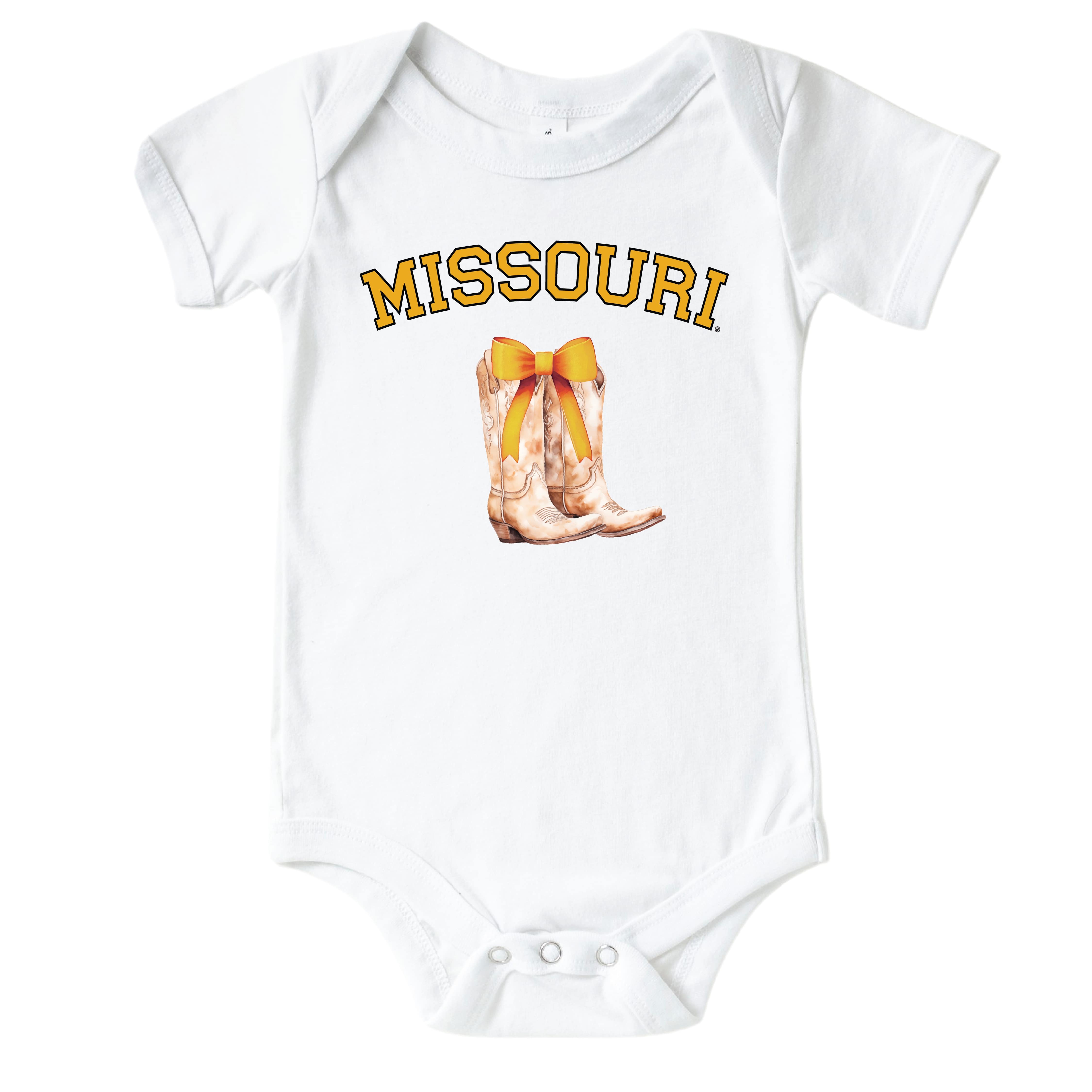  University of Missouri | Footballs & Bows Graphic Bodysuit、mySite、layawaytickets