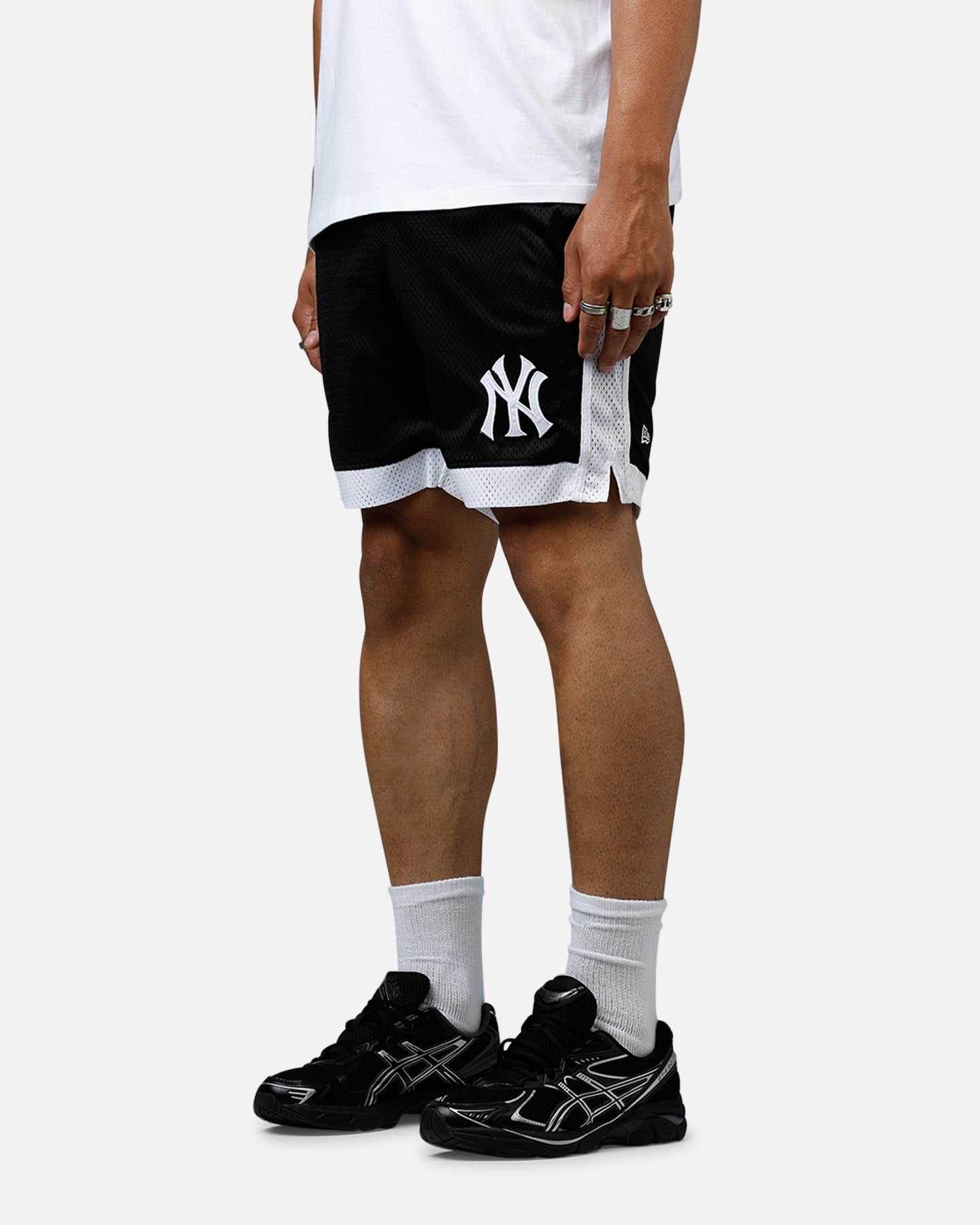 New Era New York Yankees Sport Class Shorts Black/White、mySite、zt4zffjzw