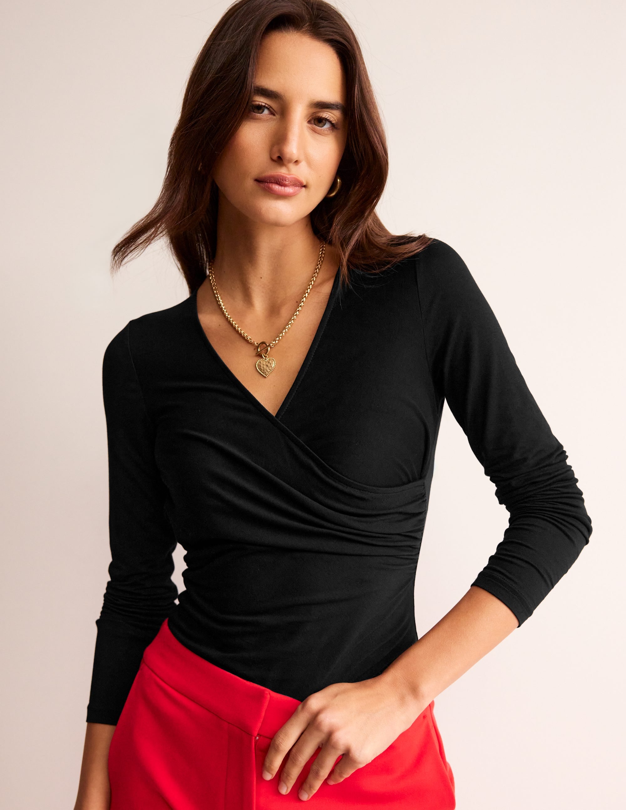  Long Sleeve Wrap Top-Black、mySite、ashleygrahame