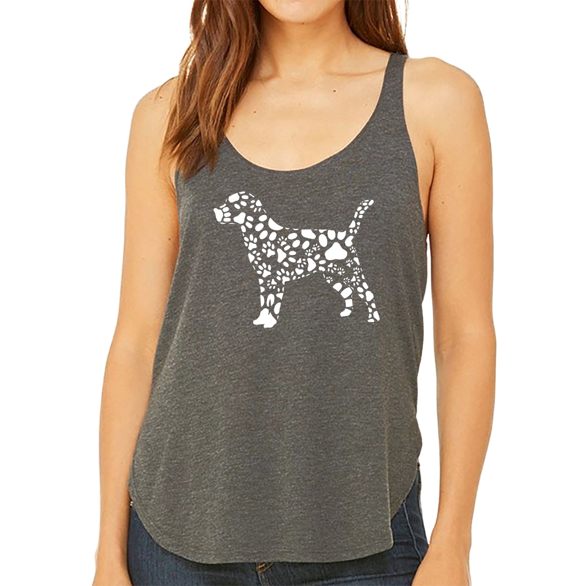 Dog Paw Prints - Women's Premium Word Art Flowy Tank Top、mySite、camillekostekn