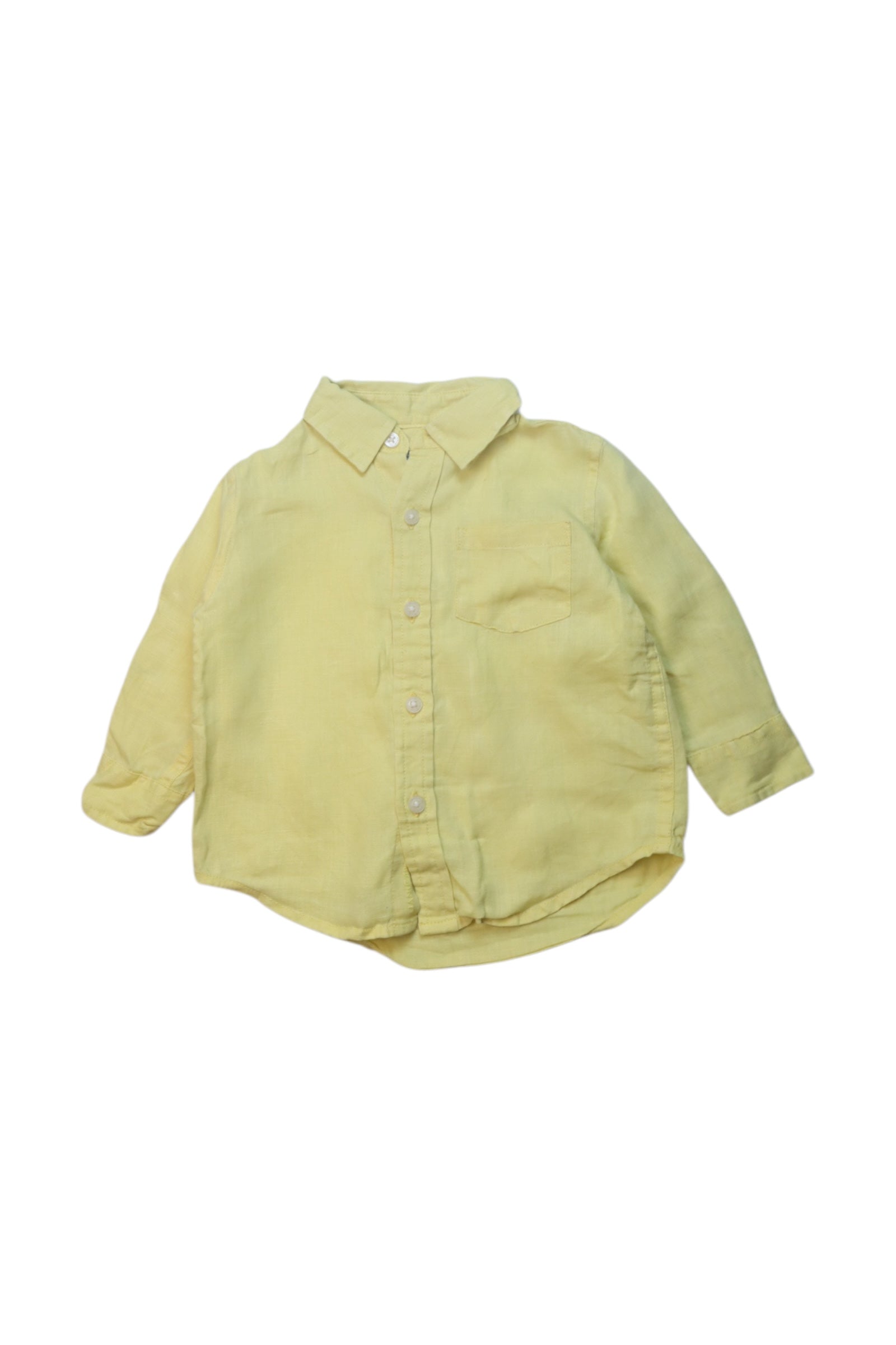 Janie & Jack Linen Long Sleeve Button-Down Shirt 6-12M、mySite、g9winljtr