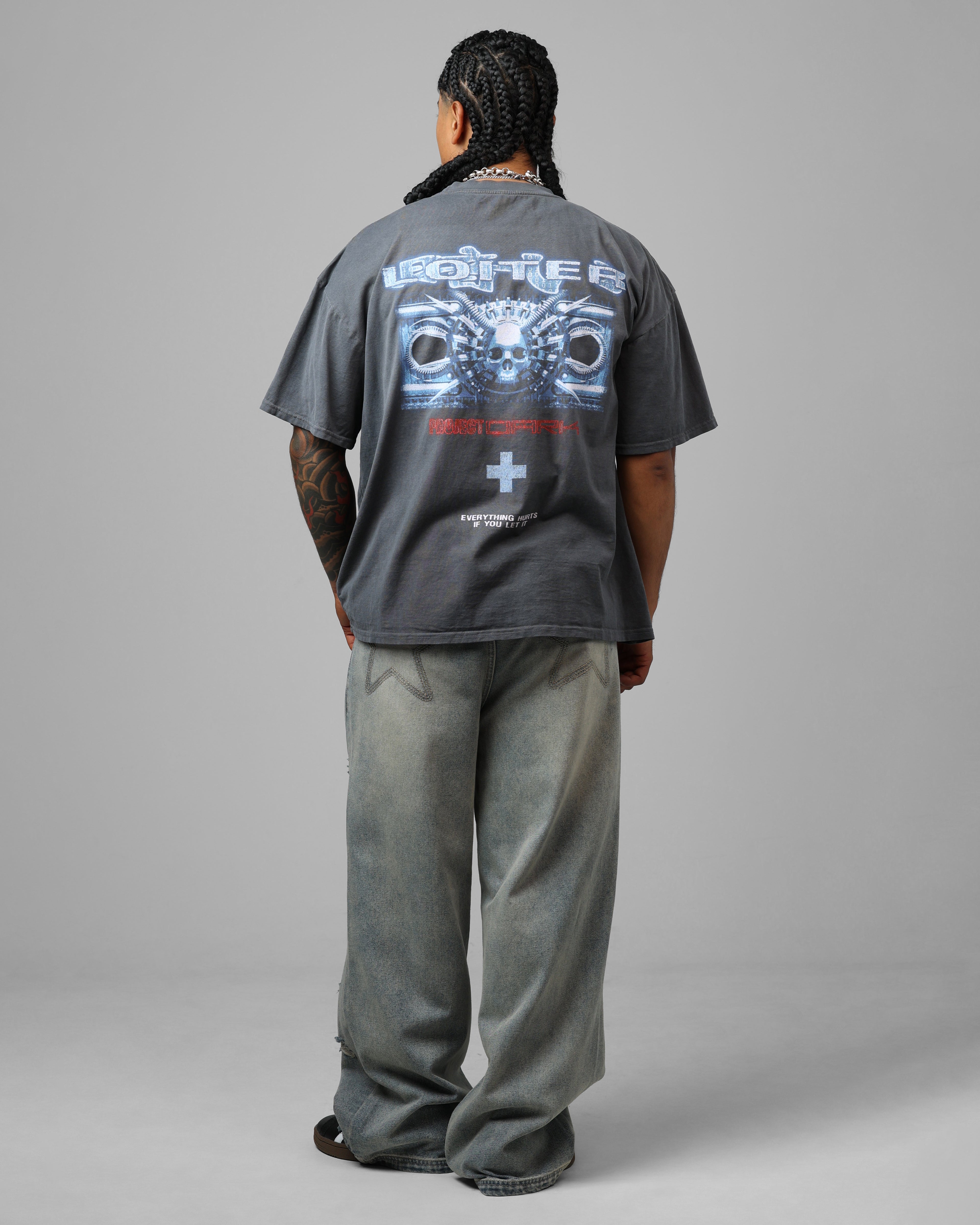 Loiter Project Dark Vintage T-Shirt Washed Charcoal、mySite、zt4zffjzw