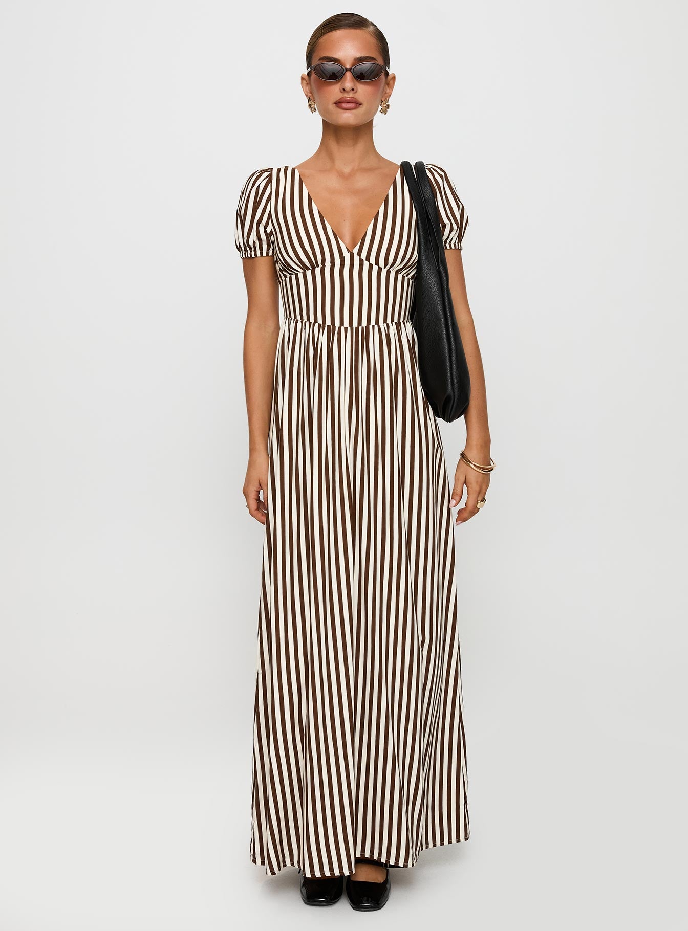 Collyns Maxi Dress Beige Pinstripe、mySite、solidvoid