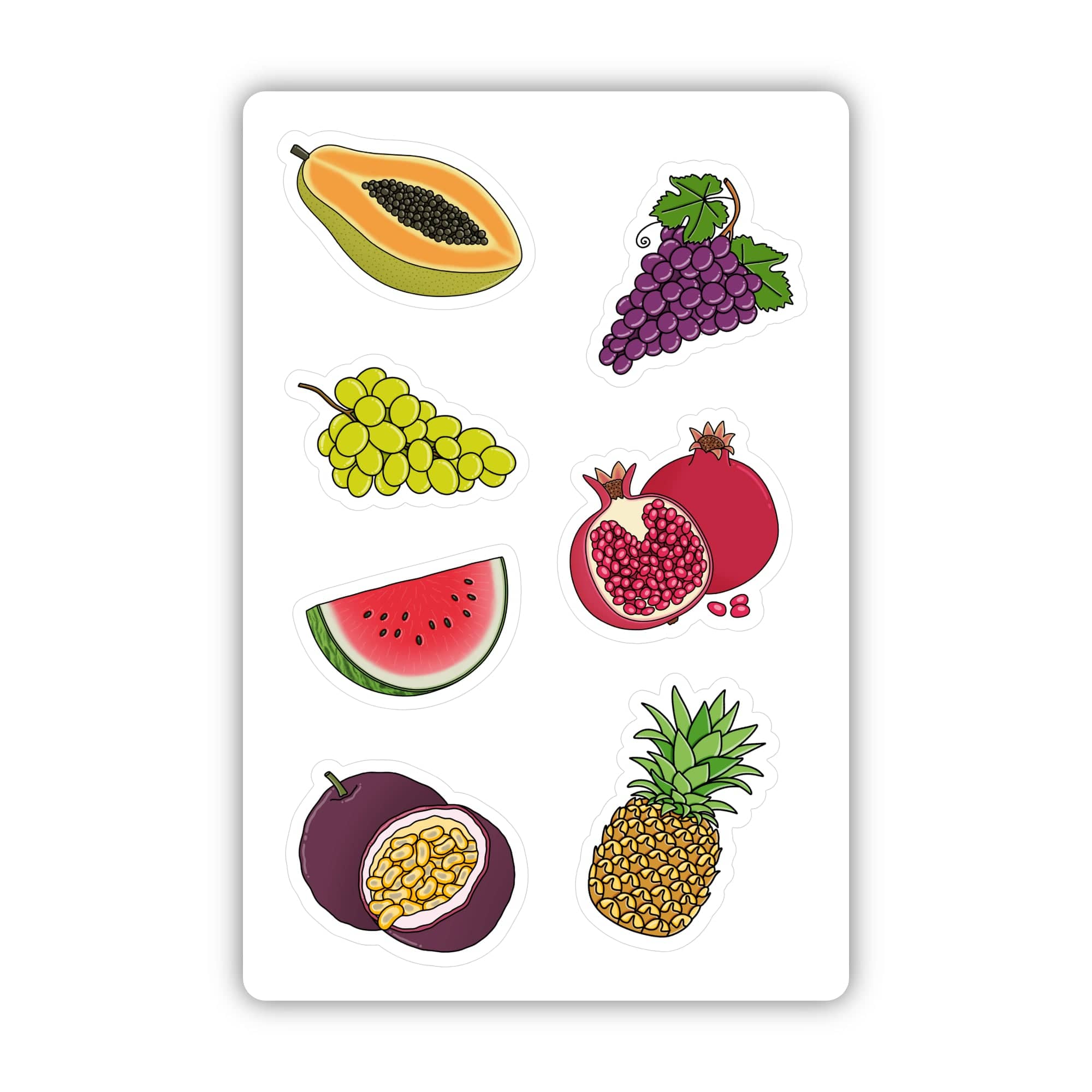  Watermelon & More Fruits Mini Sticker Sheet、mySite、elrpsem3k