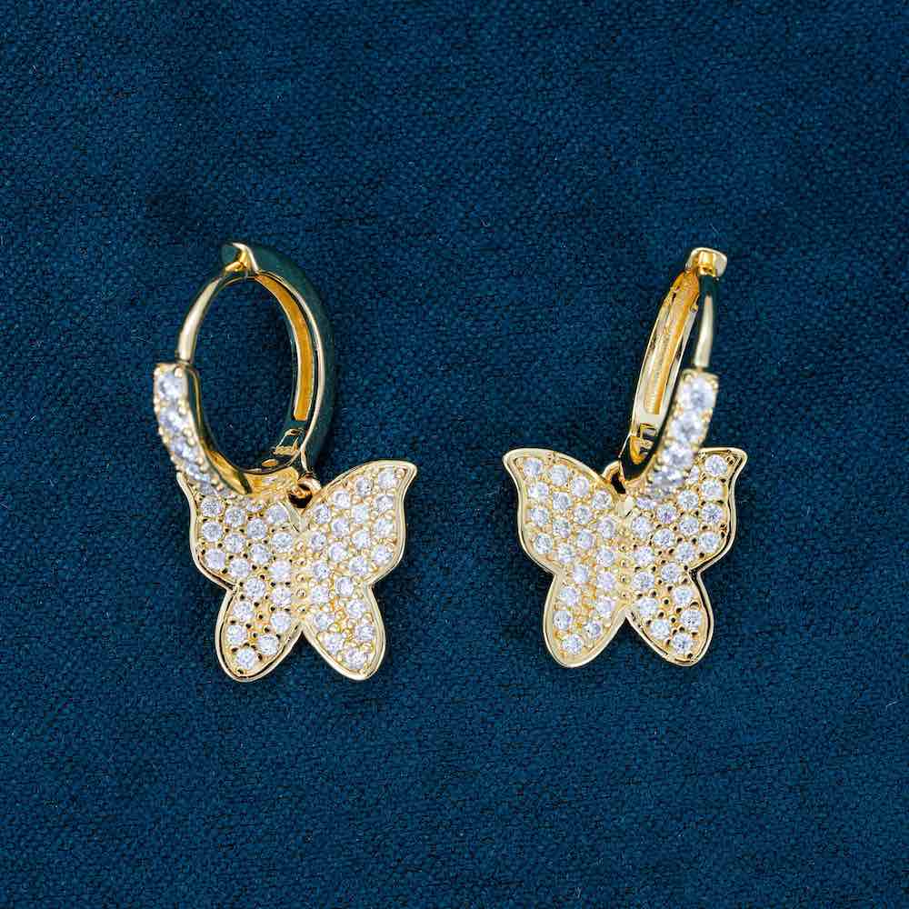 Moissanite Butterfly Earrings 14K Gold、mySite、hinf8tx79