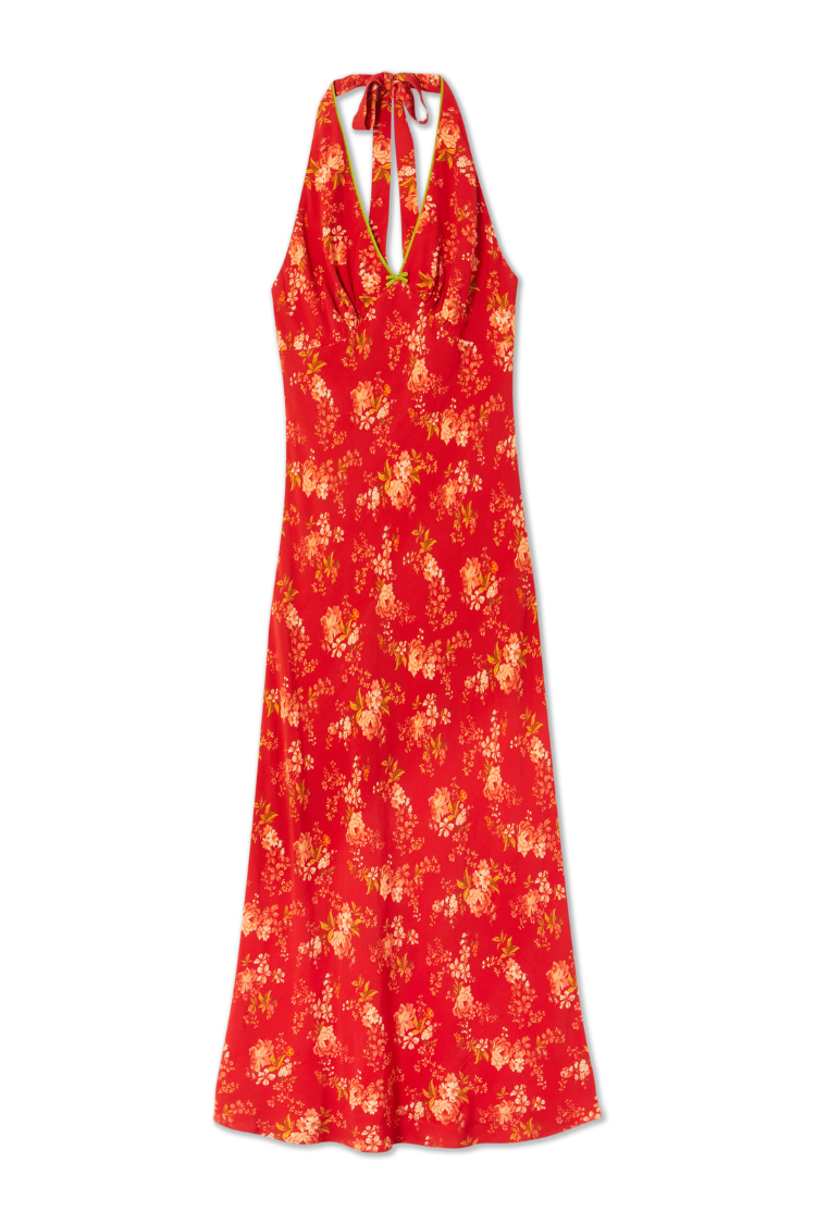 Red Floral Halter Dress、mySite、solidvoid