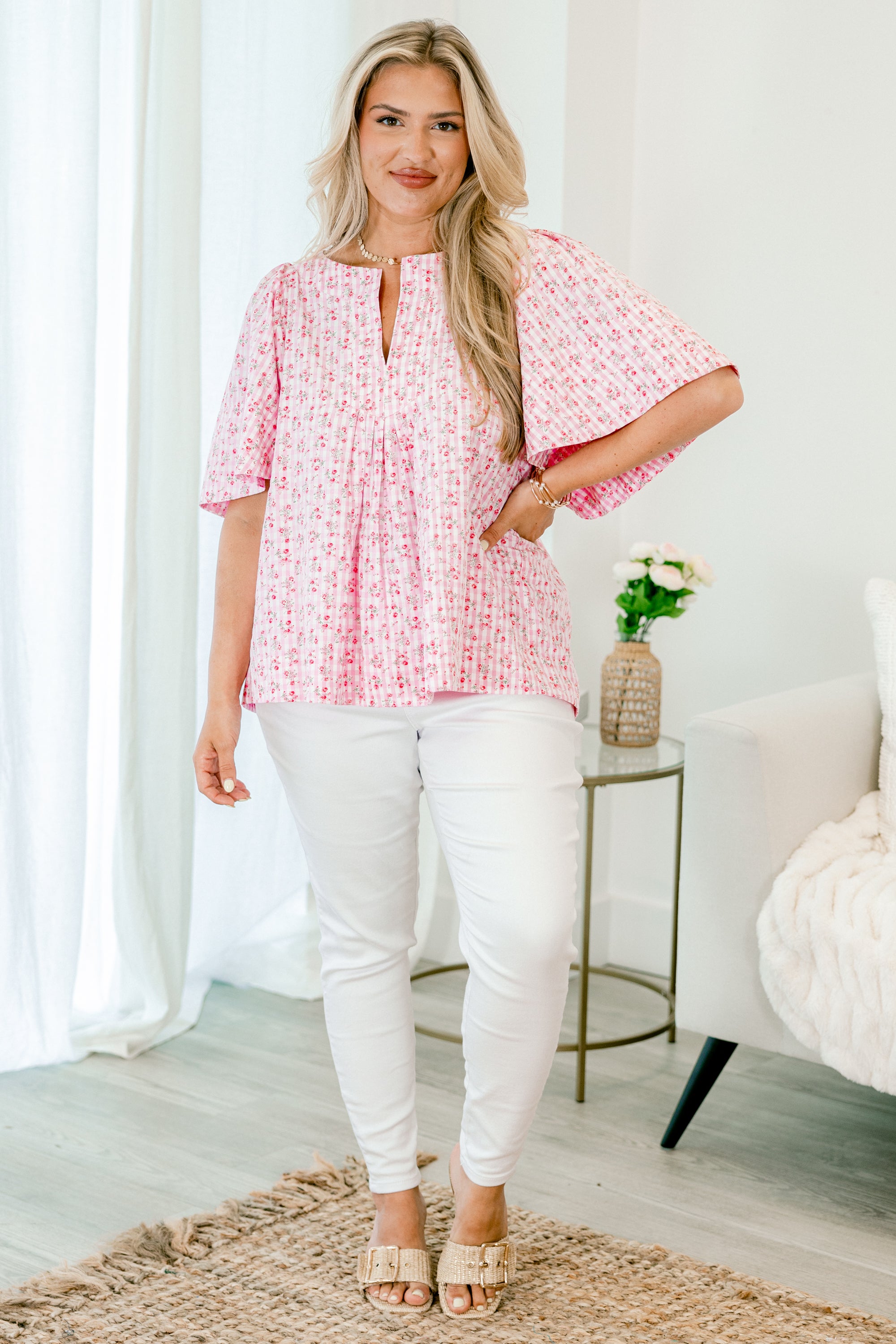  Nautical Breeze Top, Pink Gingham、mySite、justintrudeaud