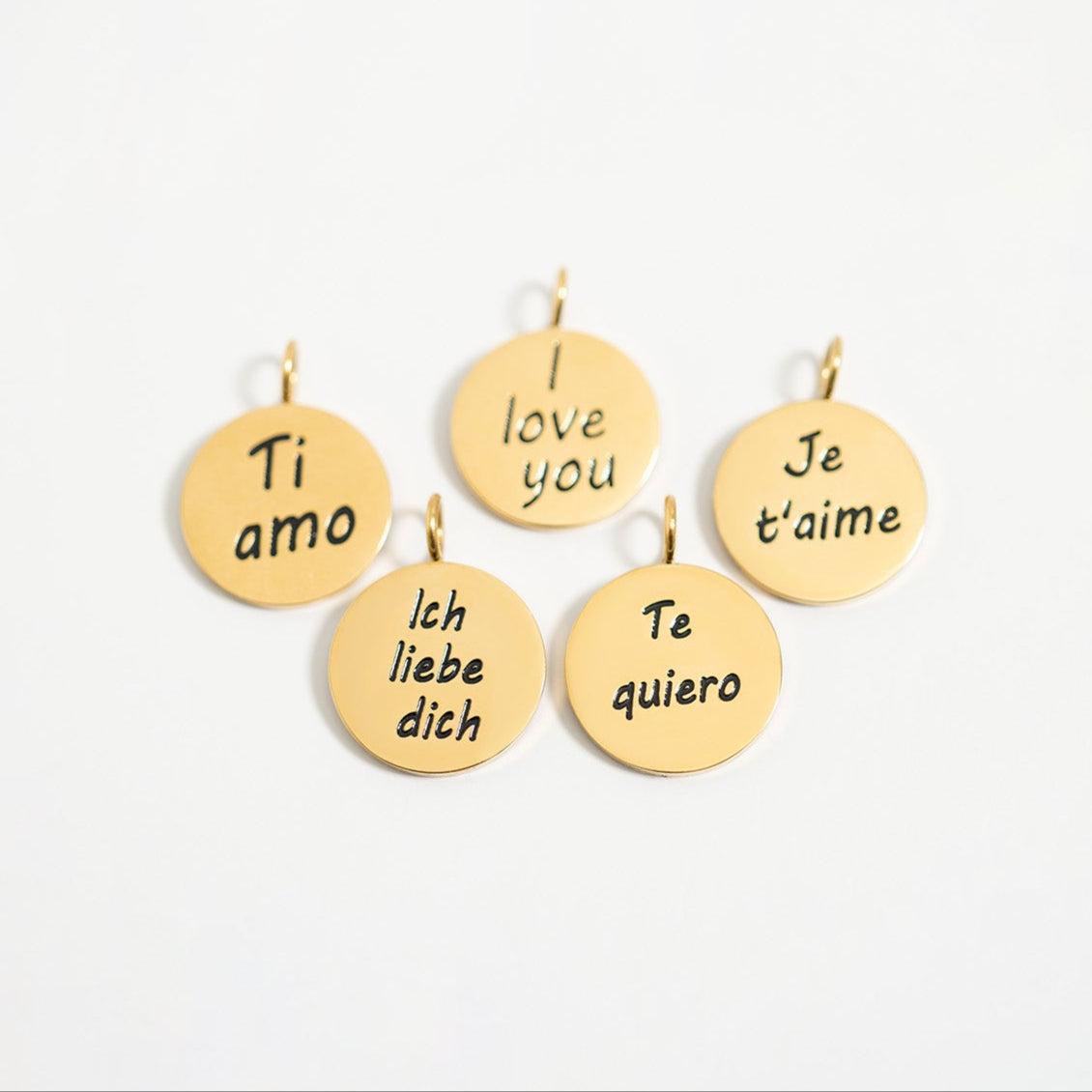 18K Gold PVD Stainless Steel I Love You Language Charm / PDL0260、mySite、dreamappss