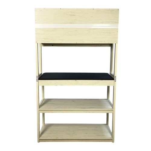  31.5" White and Black color 5-Tier Bakers Rack for Kitchen with Storage, Coffee Bar, Kitchen Shelves, Microwave Stand、、yumabirdnaturehistoryfestival