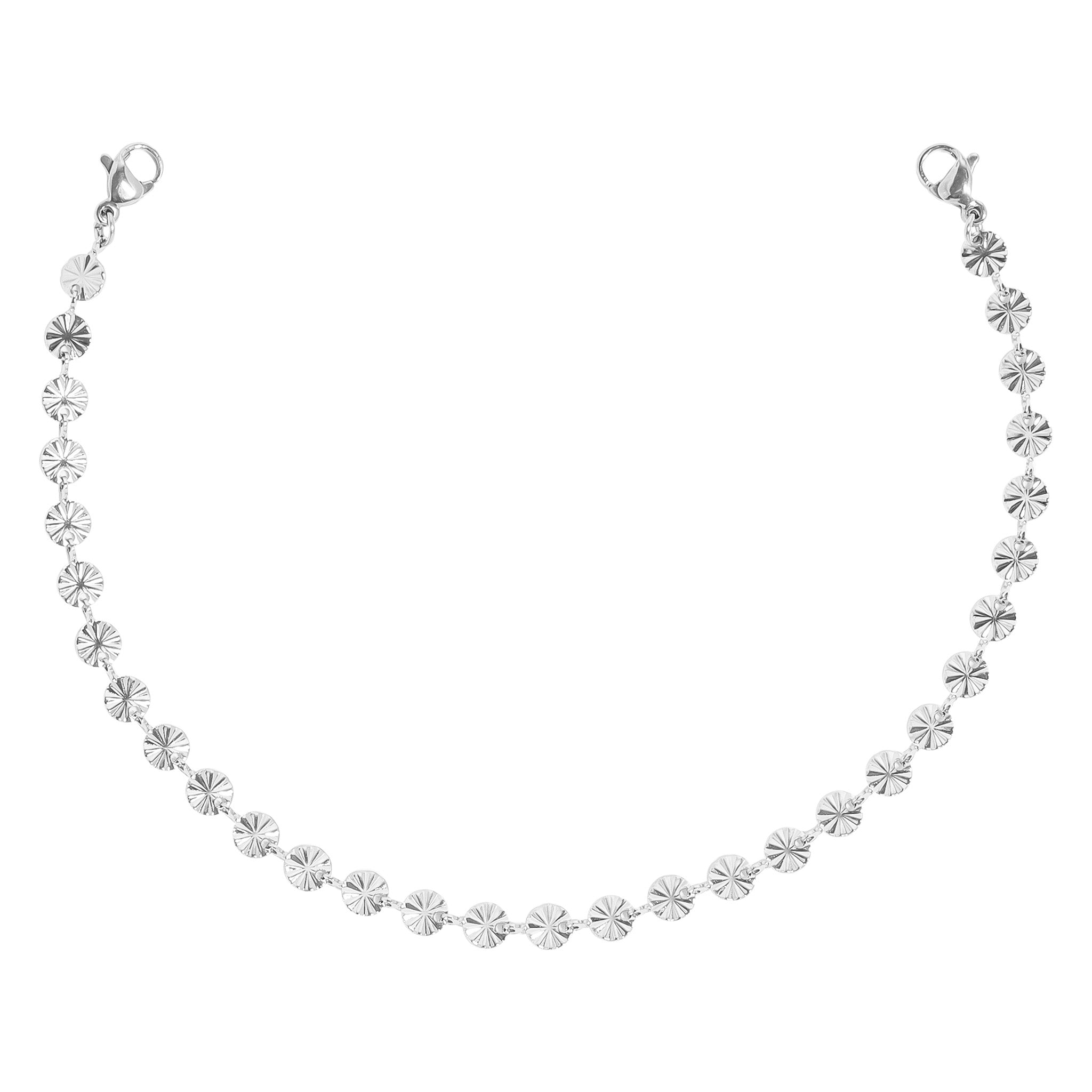 18K Gold Stainless Steel Crimped Circle Trucker Hat Chain / CHN0029、mySite、dreamappss