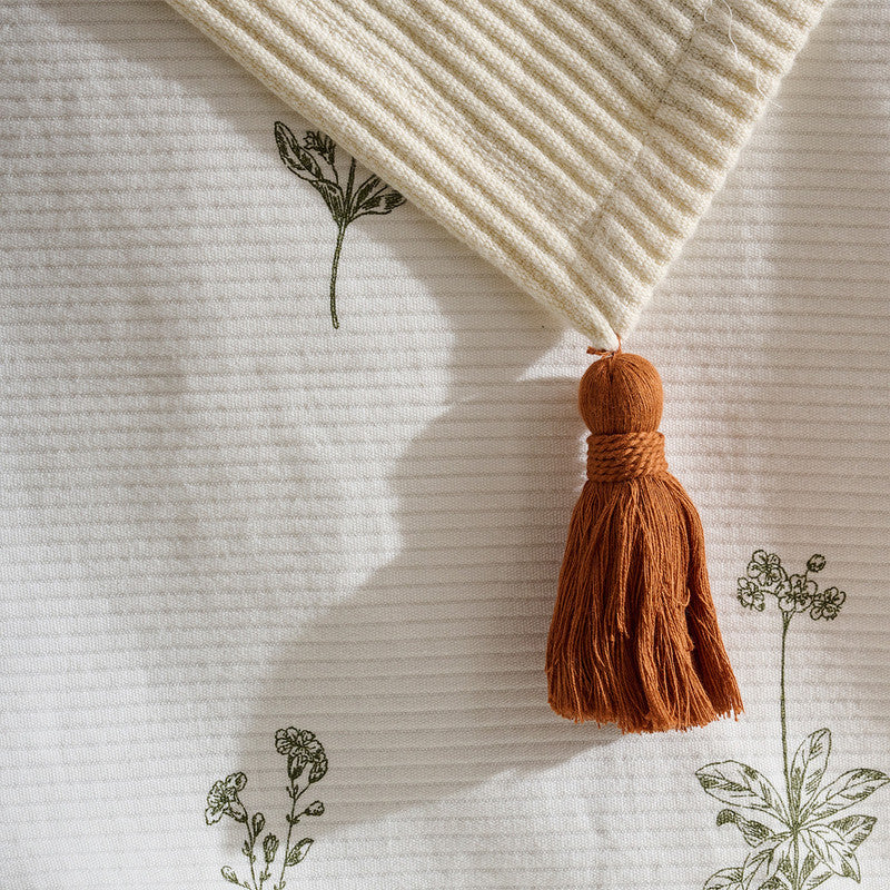 Cotton Bamboo Throw | Cord Rib | Cream Plume | Cinnamon、mySite、camillekostekn